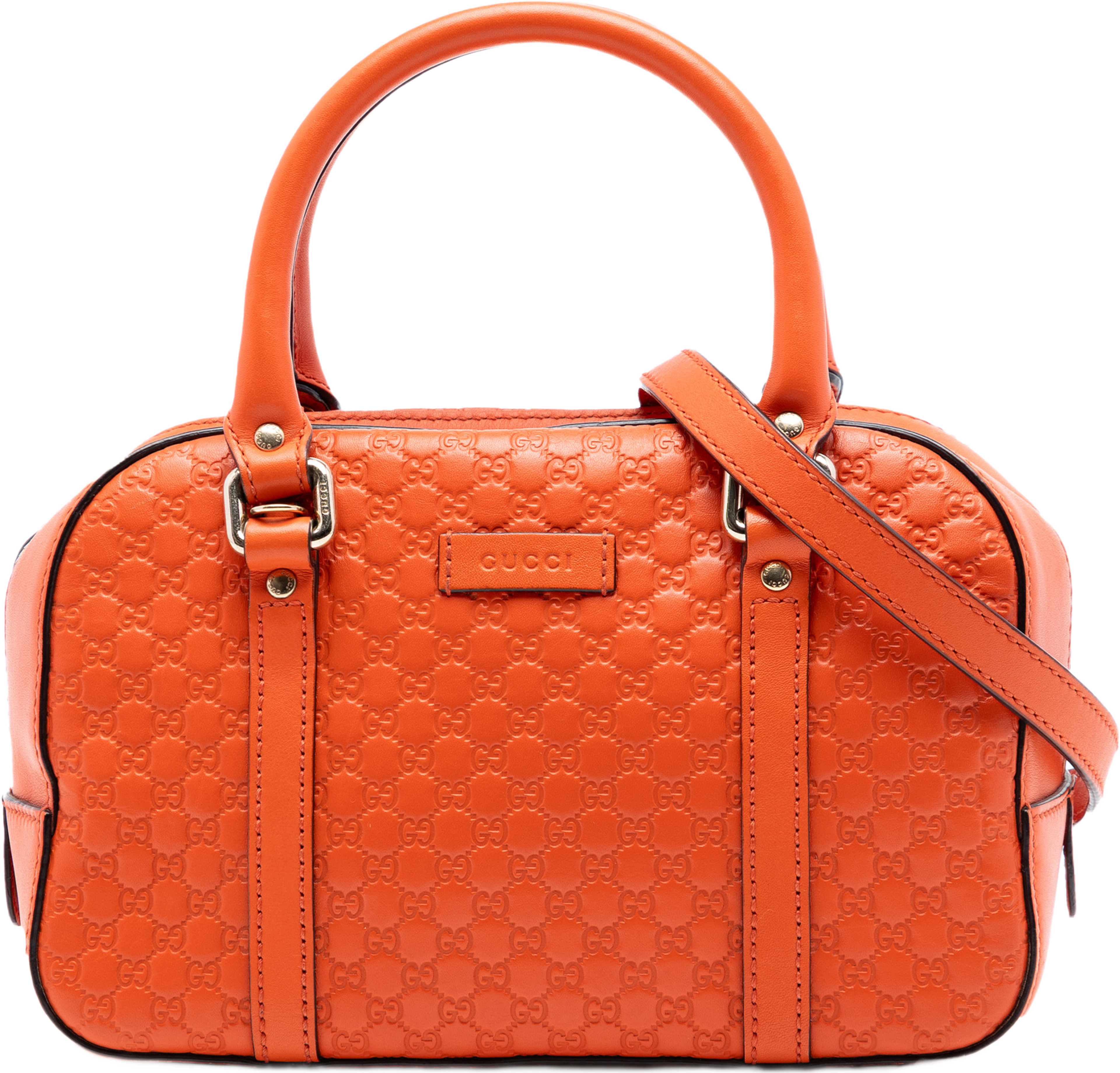 Gucci Small Microguccissima Bree Satchel, från Luxclusif, i färgen orange. Klicka för att öppna bilden i stort format