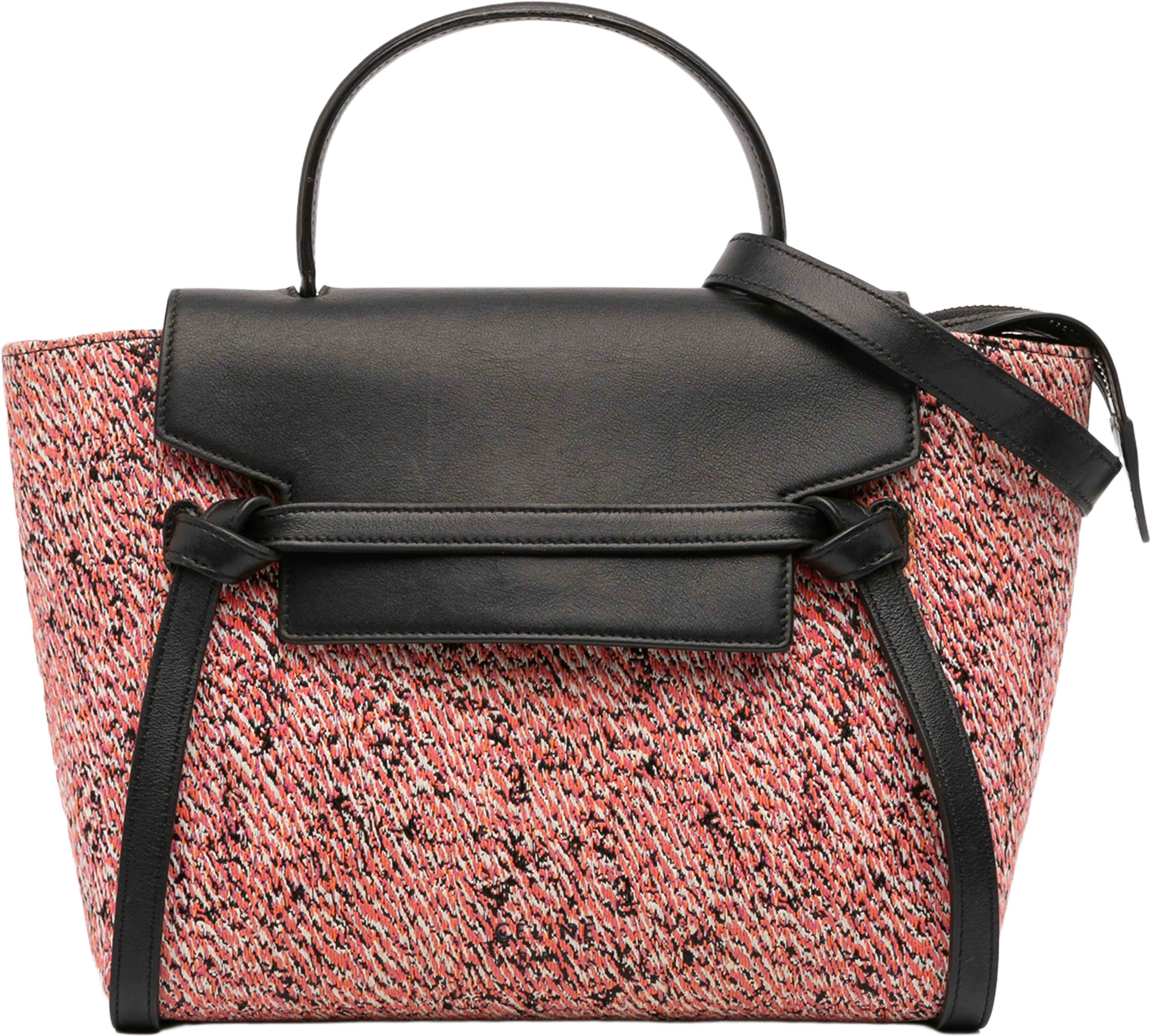 Celine Micro Tweed Belt Satchel, från Luxclusif, i färgen pink. Klicka för att öppna bilden i stort format