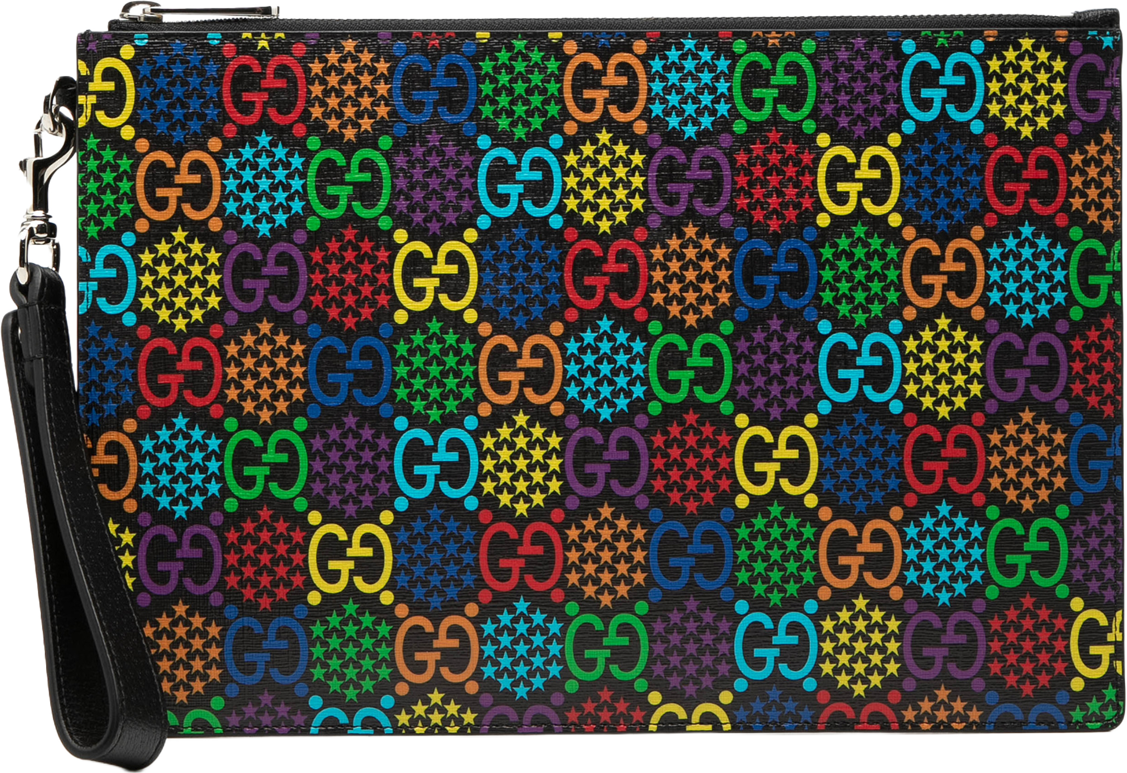 Gucci Gg Supreme Psychedelic Zip Clutch, från Luxclusif, i färgen black. Klicka för att öppna bilden i stort format