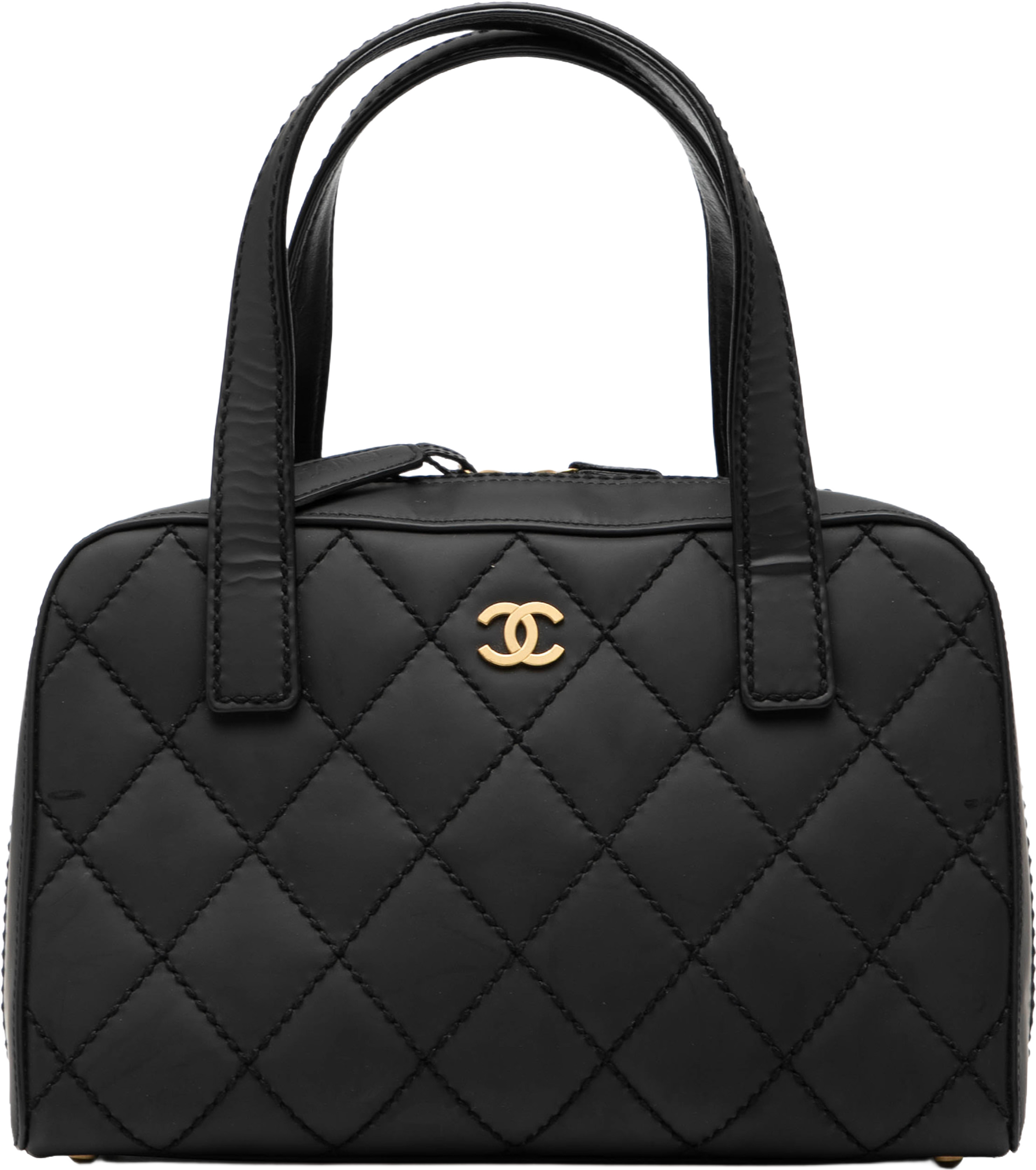 Chanel Cc Quilted Calfskin Wild Stitch Handbag, från Luxclusif, i färgen black. Klicka för att öppna bilden i stort format