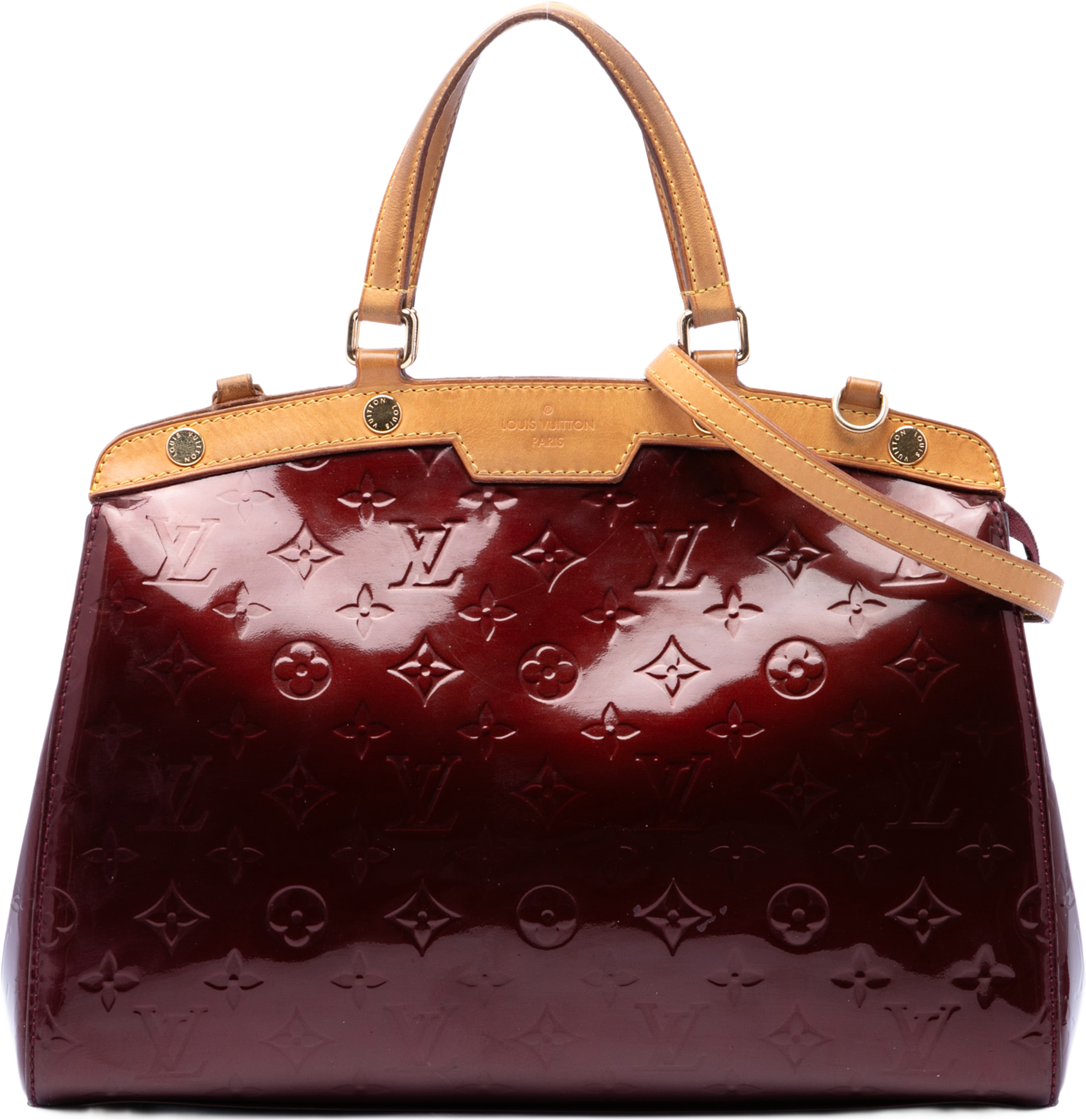 Louis Vuitton Monogram Vernis Brea Mm, från Luxclusif, i färgen röd. Klicka för att öppna bilden i stort format