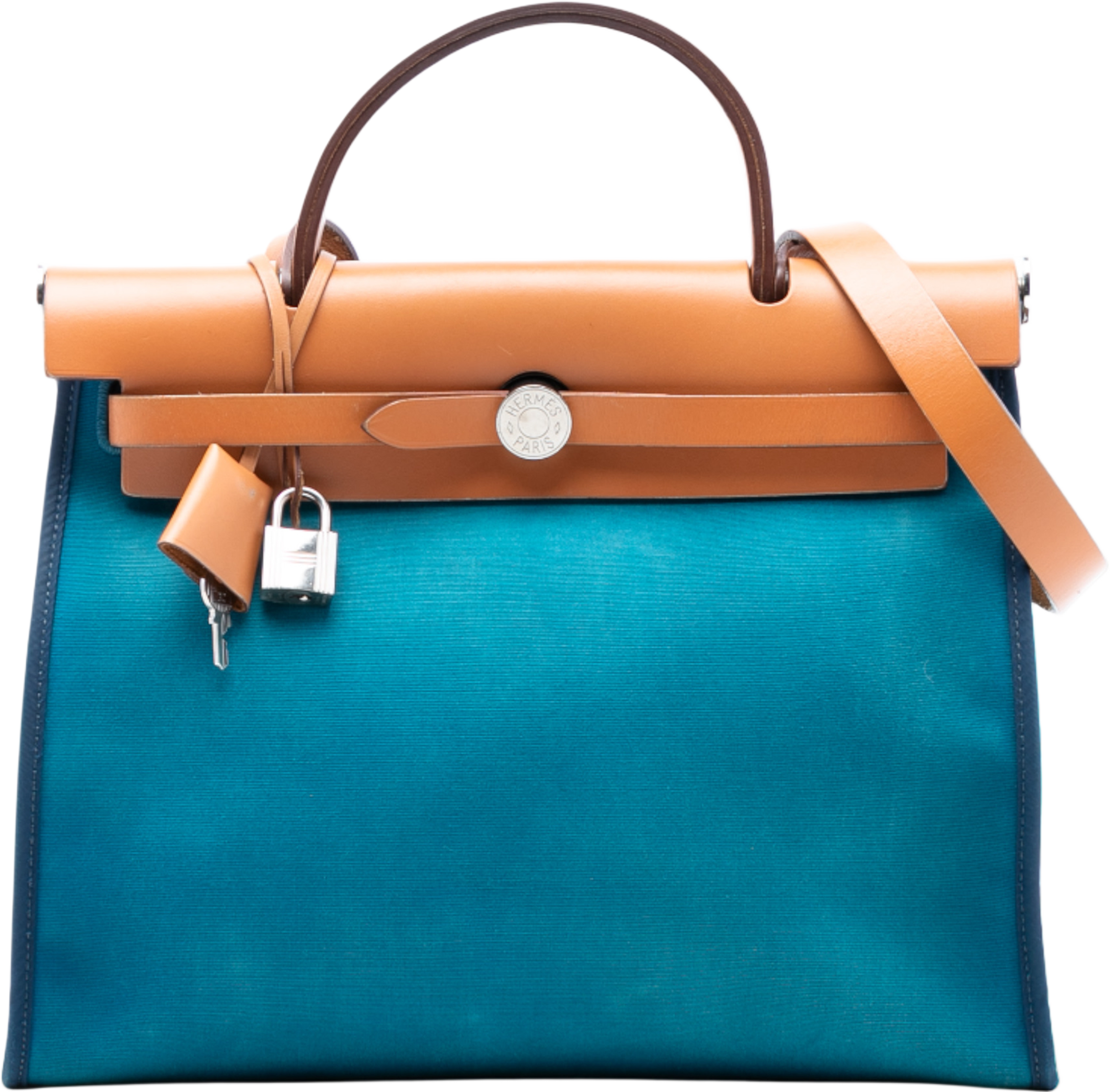 Hermès Toile Herbag Zip 31, från Luxclusif, i färgen blue. Klicka för att öppna bilden i stort format