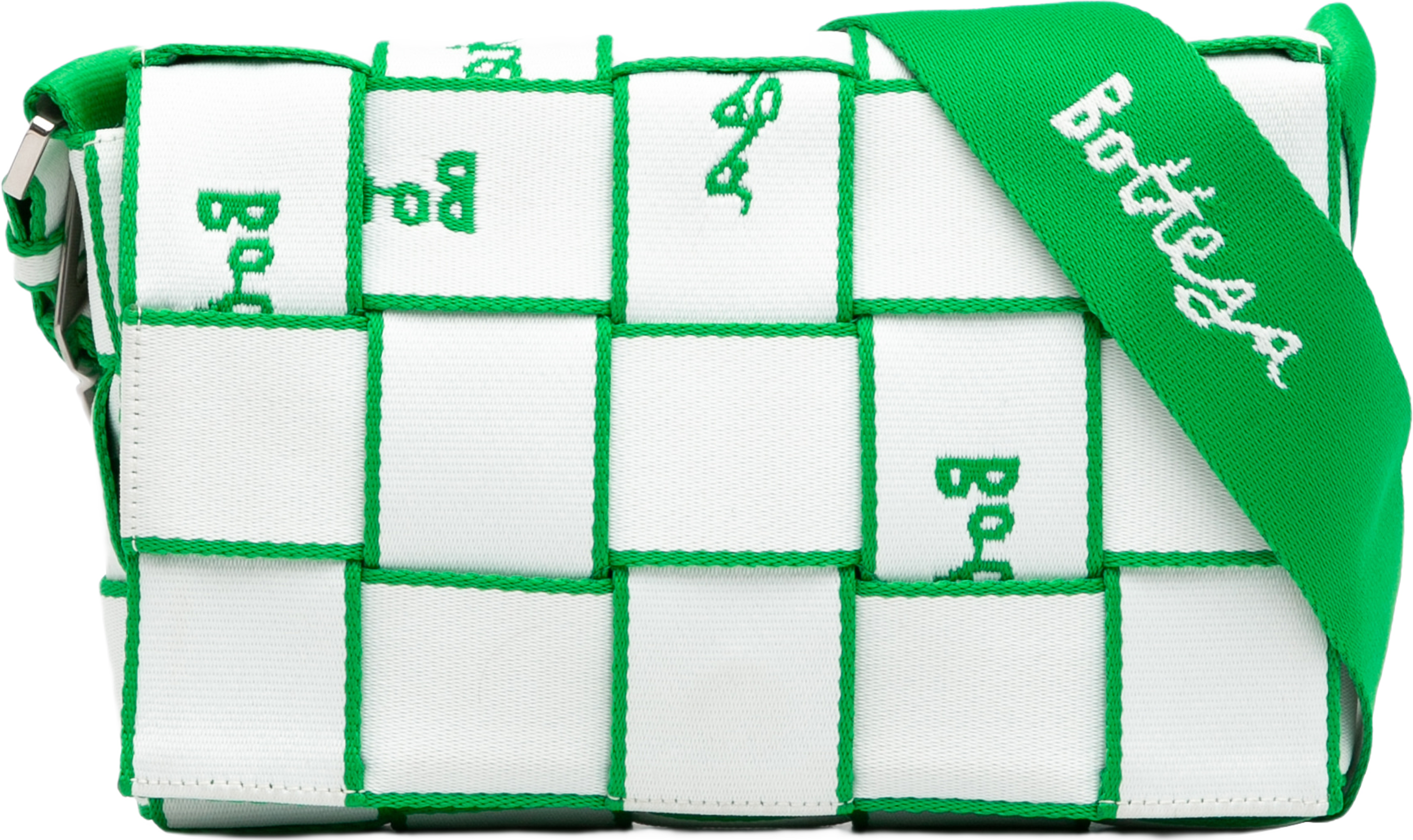 Bottega Veneta Canvas Intrecciato Webbing Cassette Crossbody, från Luxclusif, i färgen white. Klicka för att öppna bilden i stort format