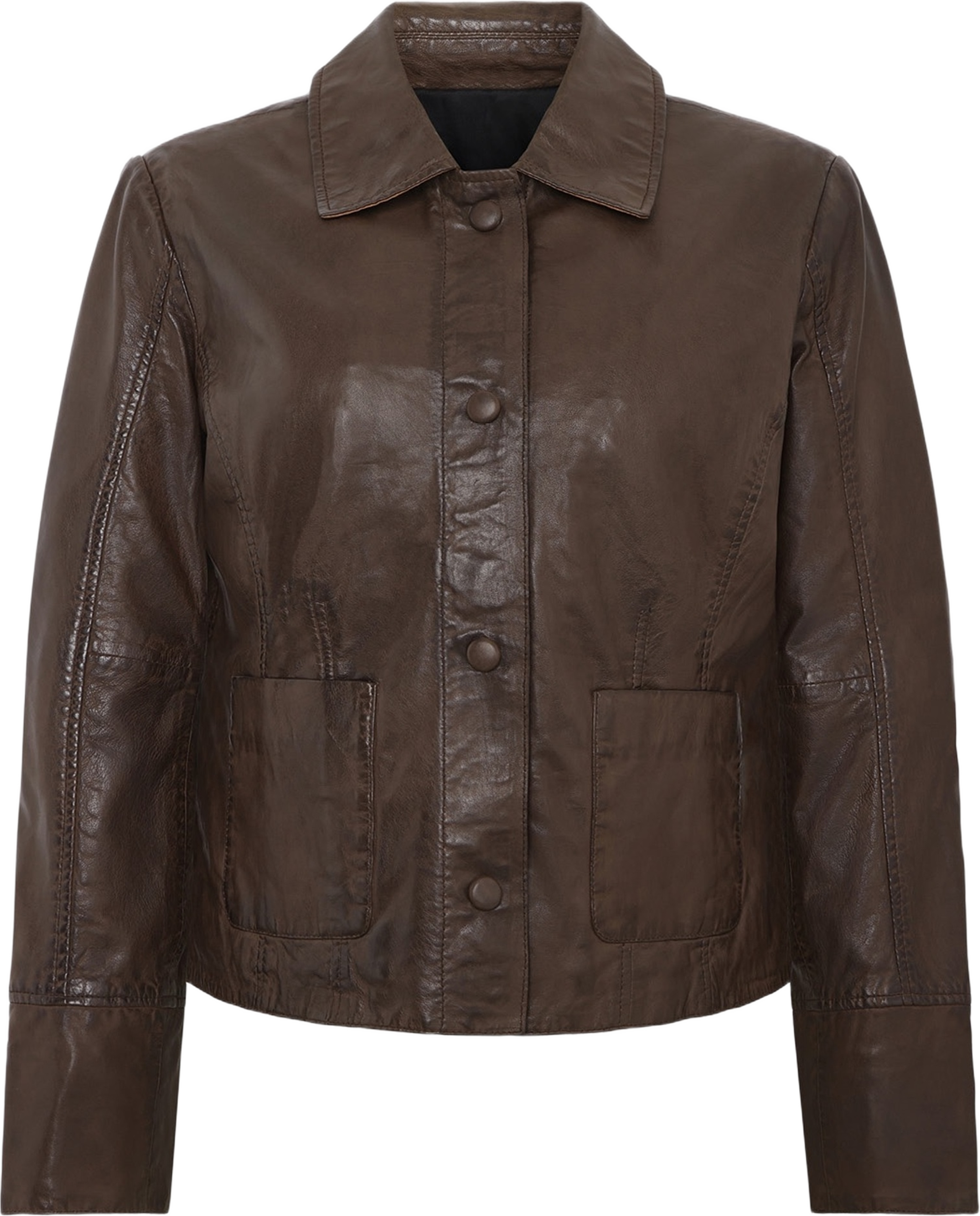 Bibbi Jacket, från Saki, i färgen brown. Klicka för att öppna bilden i stort format