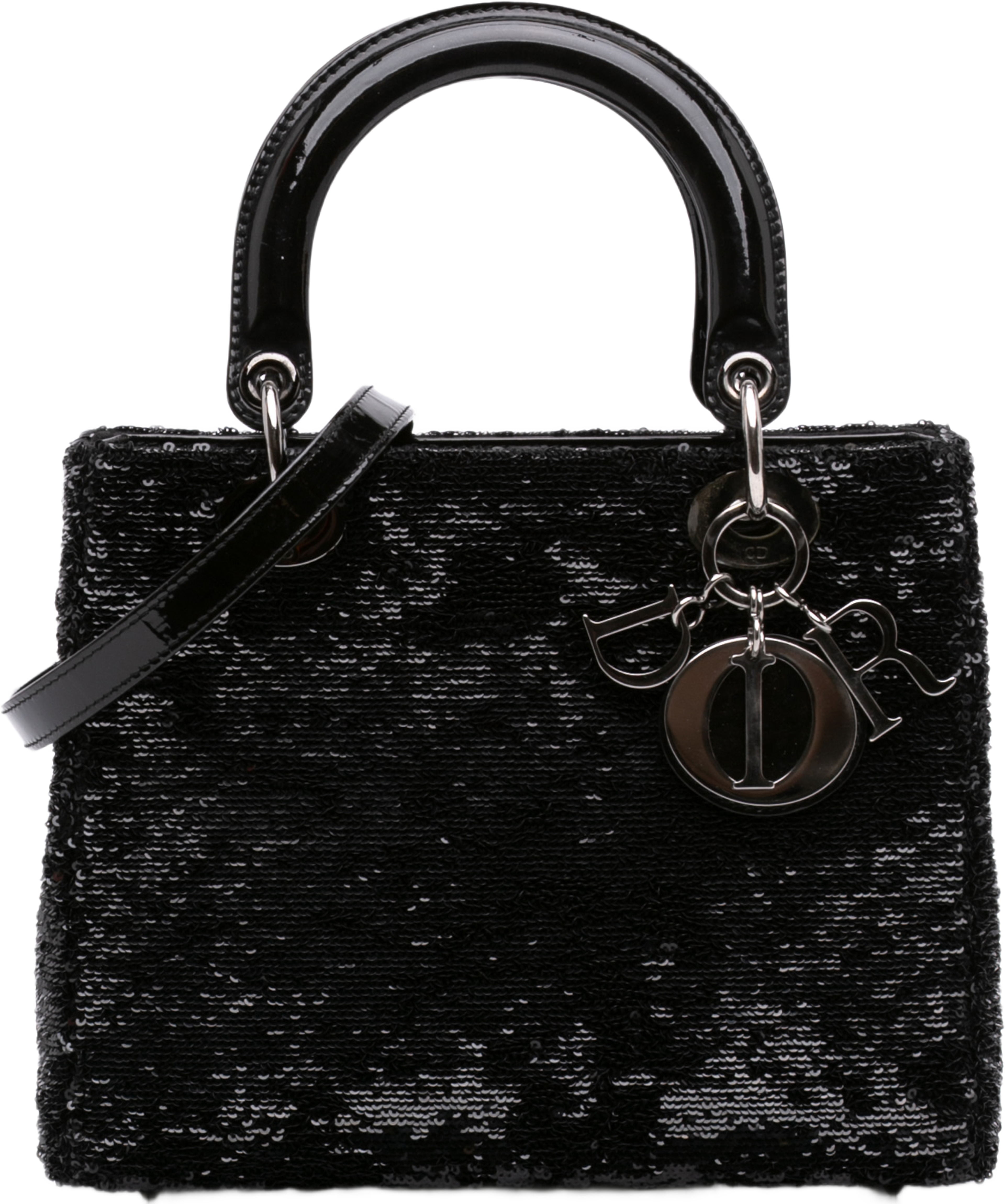 Dior Medium Sequins Lady Dior, från Luxclusif, i färgen svart. Klicka för att öppna bilden i stort format