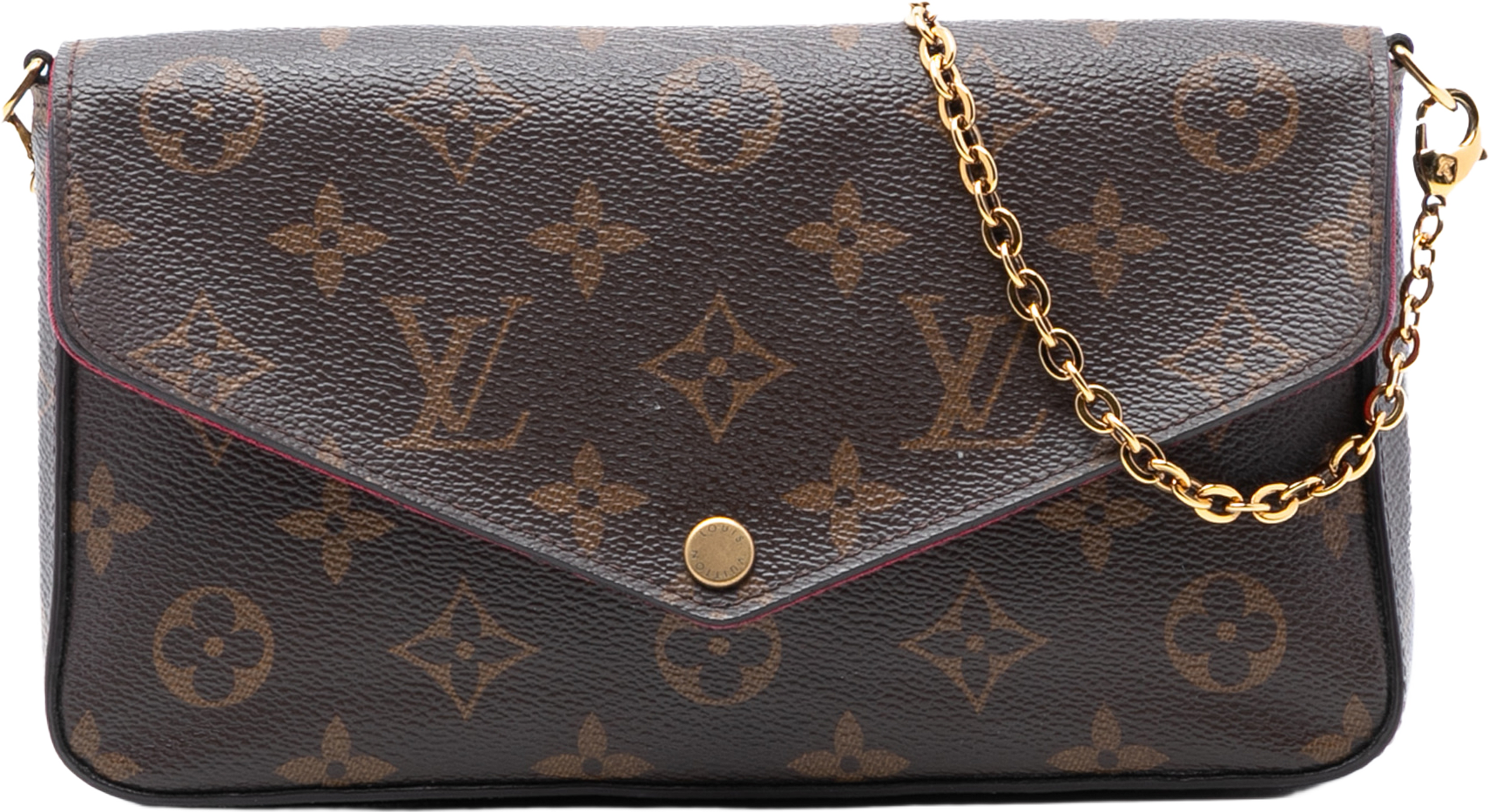 Louis Vuitton Monogram Pochette Felicie, från Luxclusif, i färgen brown. Klicka för att öppna bilden i stort format