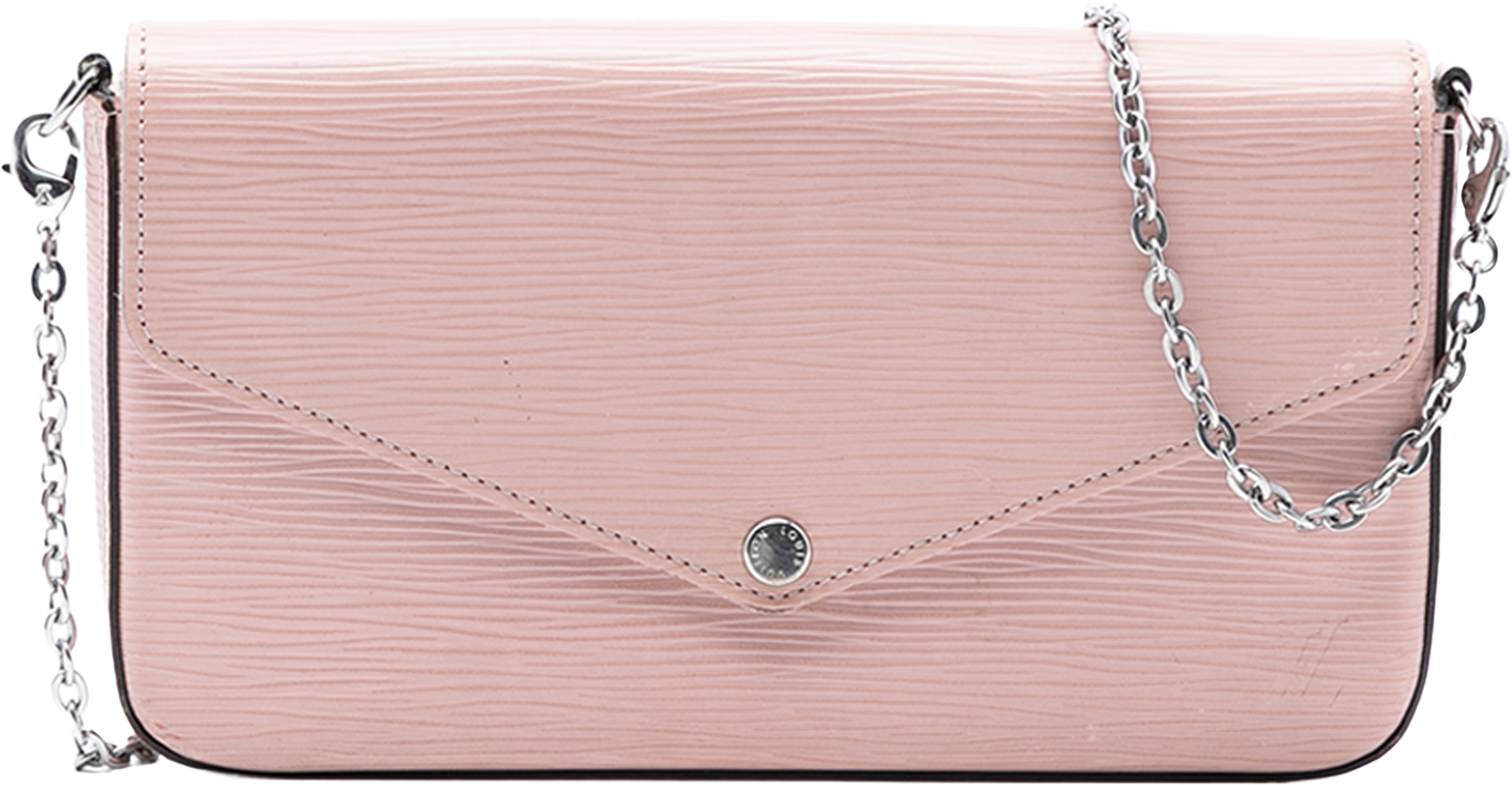 Louis Vuitton Epi Pochette Felicie, från Luxclusif, i färgen pink. Klicka för att öppna bilden i stort format