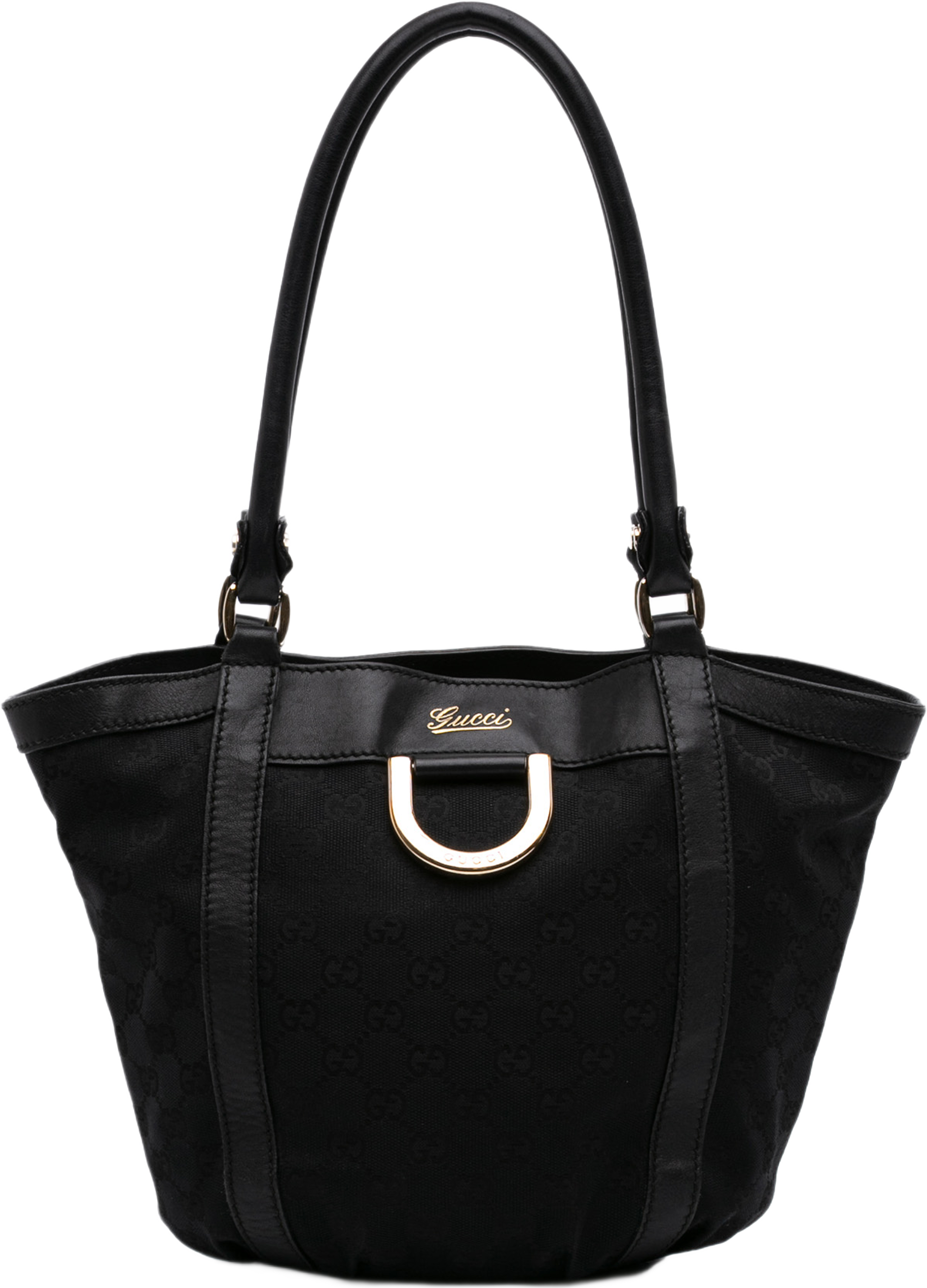 Gucci Gg Canvas Abbey D Ring Handbag, från Luxclusif, i färgen svart. Klicka för att öppna bilden i stort format
