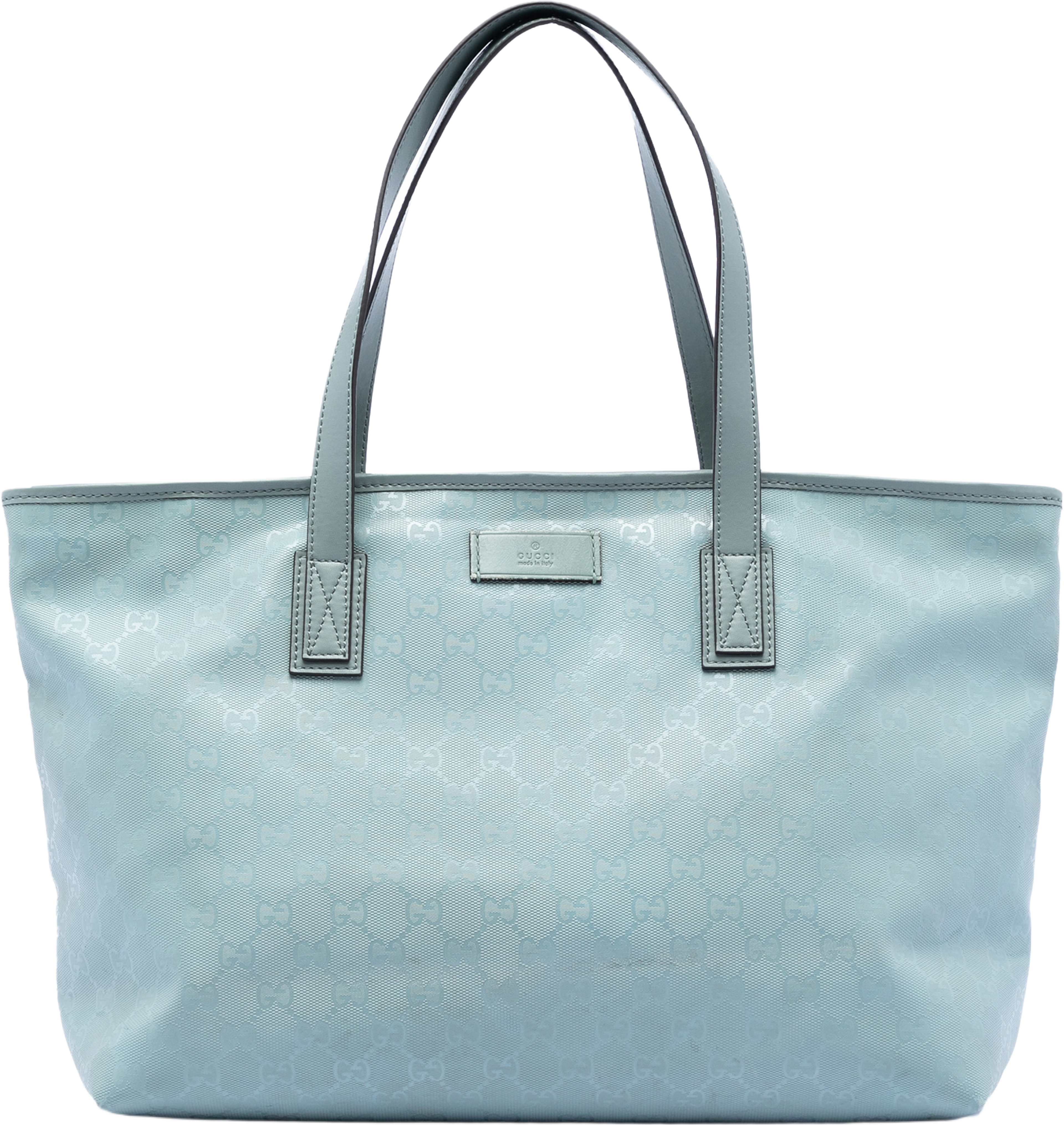 Gucci Medium Gg Imprime Tote, från Luxclusif, i färgen light blue. Klicka för att öppna bilden i stort format
