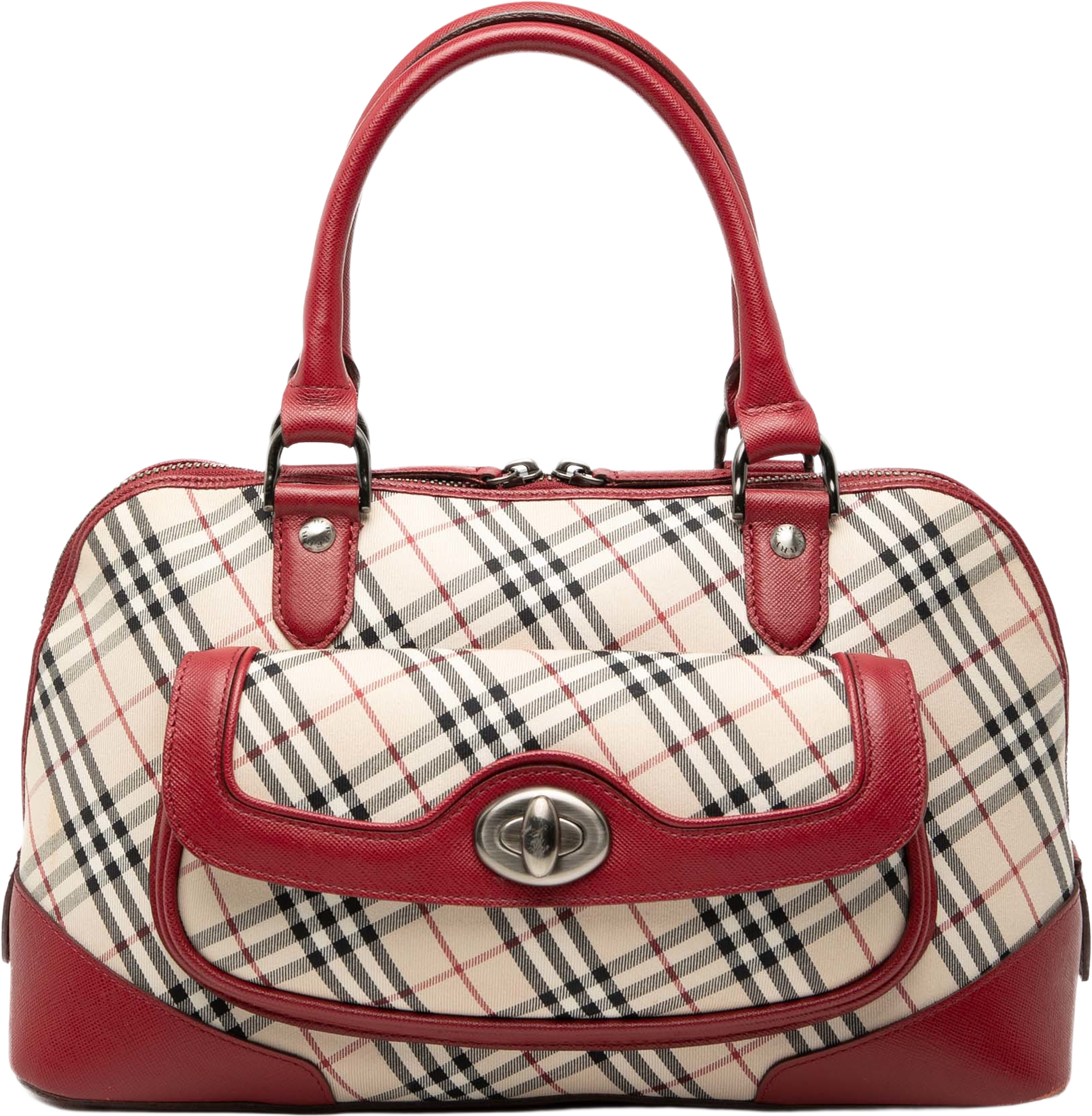 Burberry Nova Check Canvas Handbag, från Luxclusif, i färgen beige. Klicka för att öppna bilden i stort format