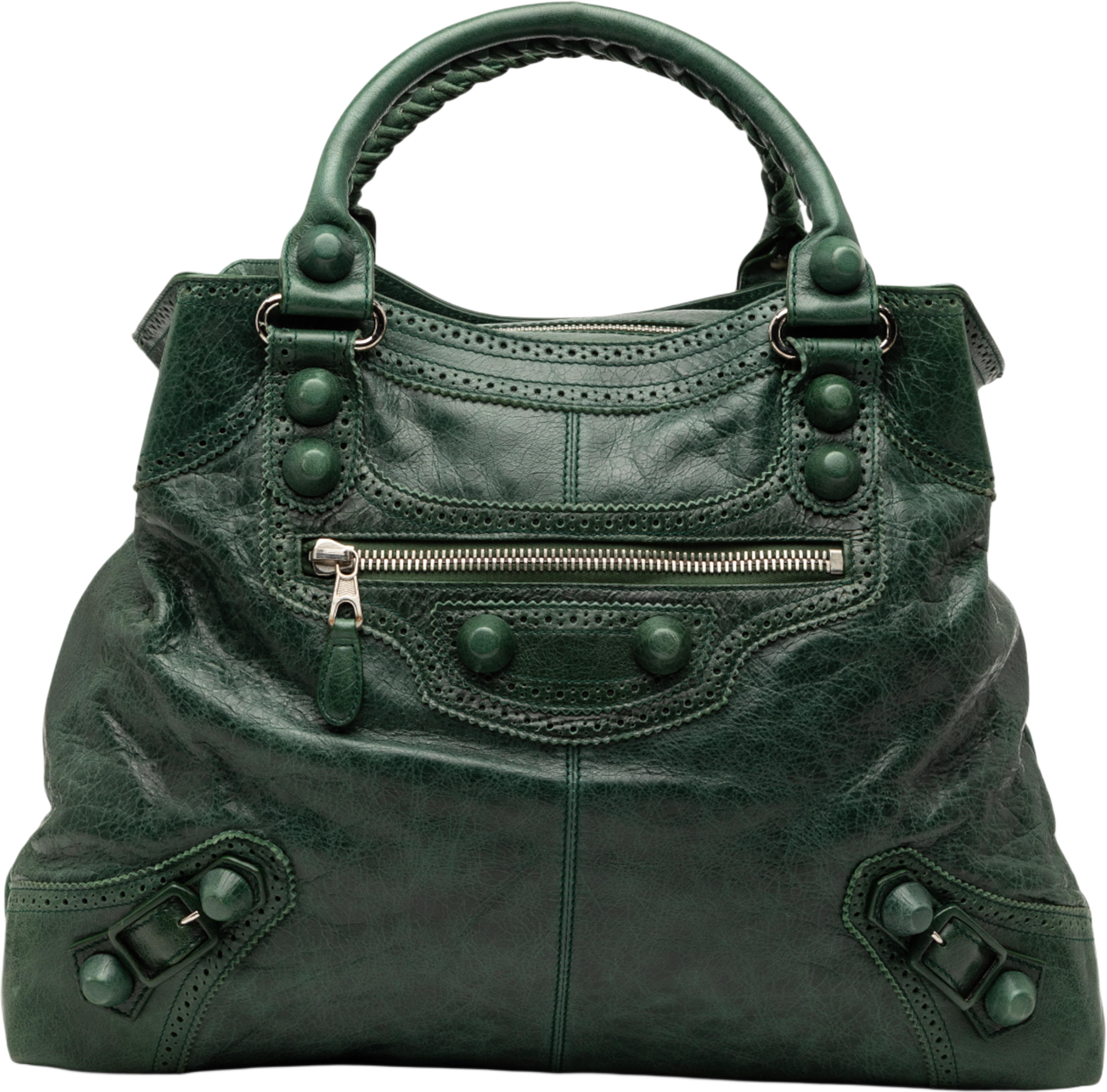 Balenciaga Lambskin Motocross Midday Giant Brogues, från Luxclusif, i färgen dark green. Klicka för att öppna bilden i stort format