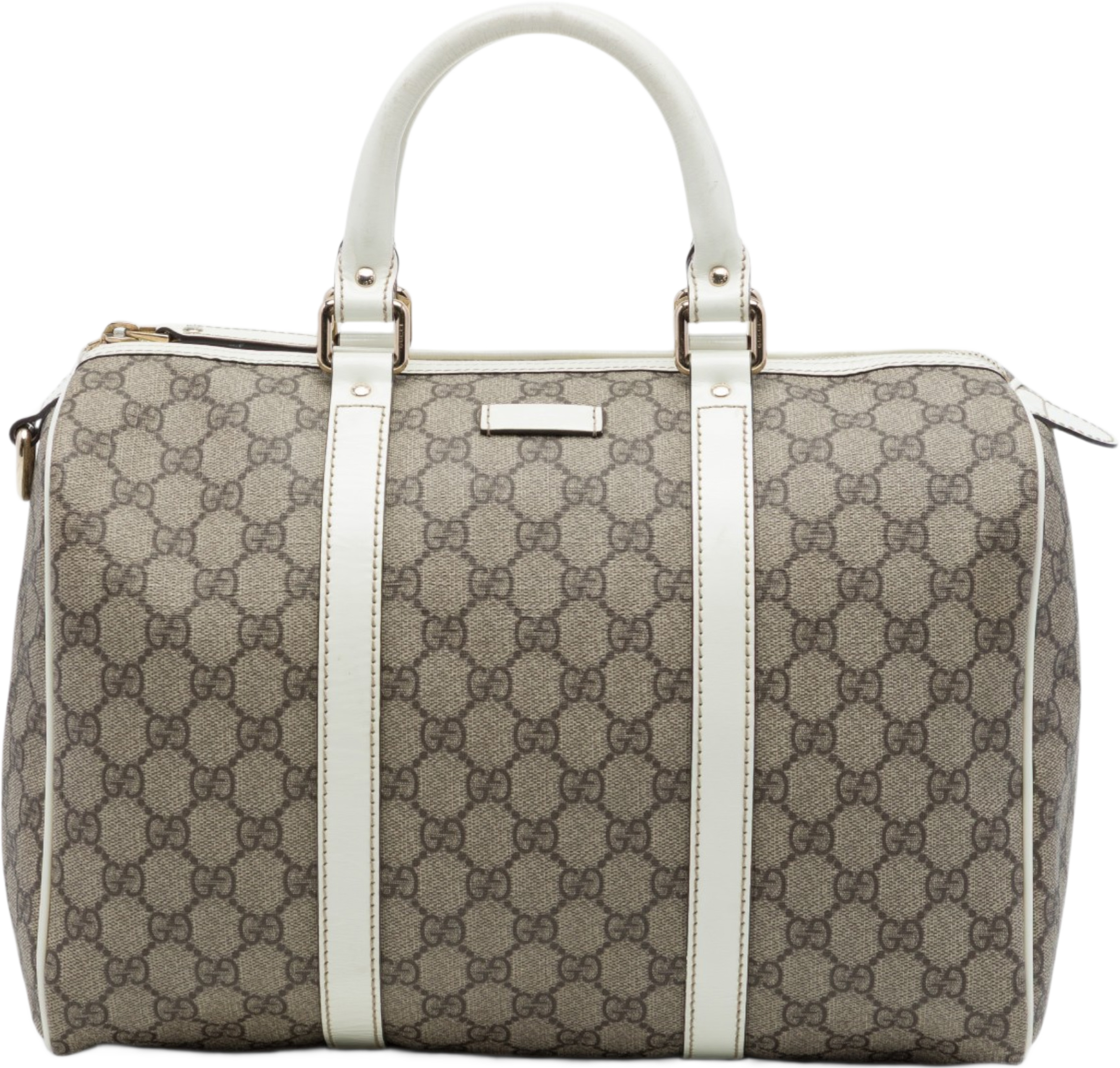 Gucci Medium Gg Supreme Joy Boston Bag, från Luxclusif, i färgen beige. Klicka för att öppna bilden i stort format