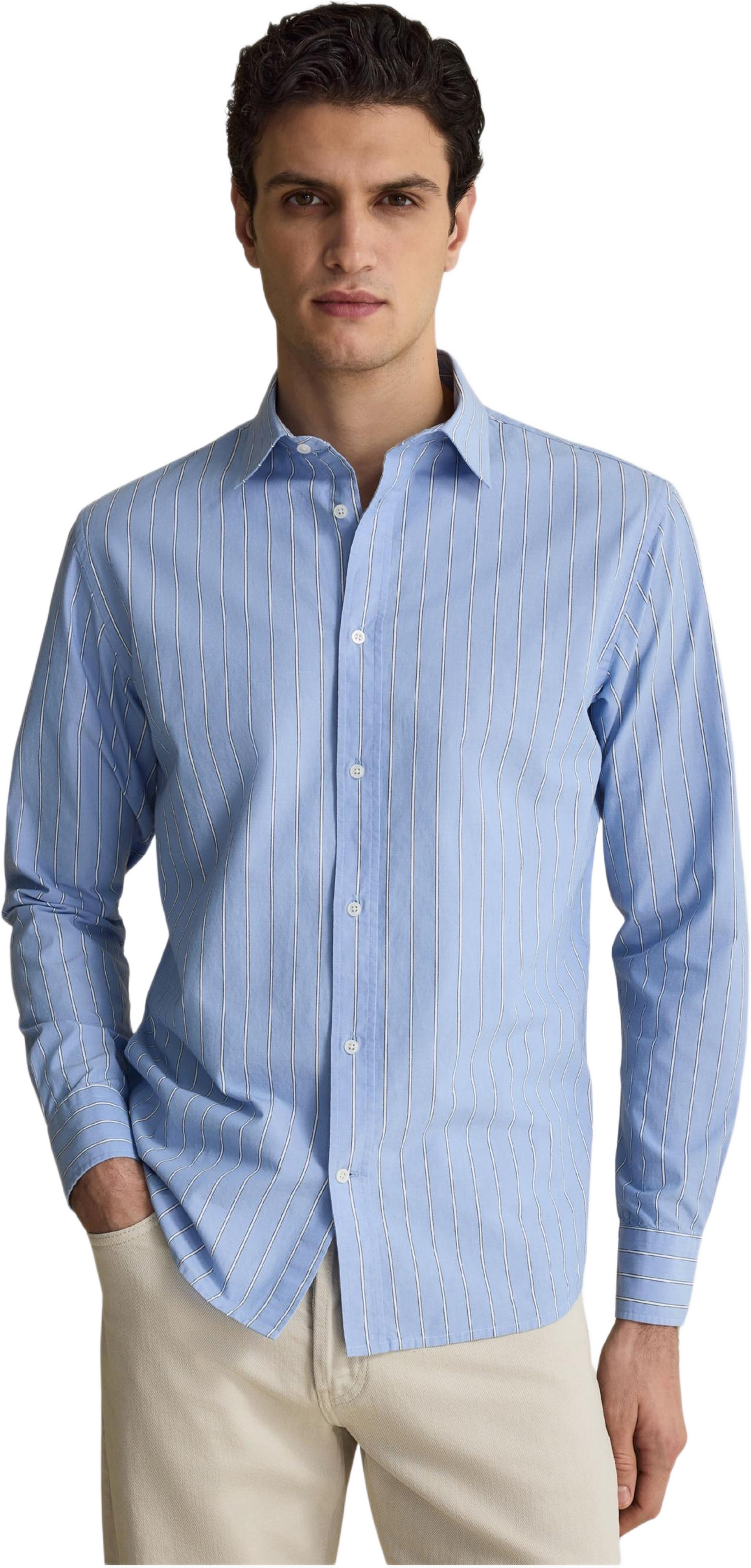 Casual Striped Shirt (stig), från John Henric, i färgen light blue. Klicka för att öppna bilden i stort format