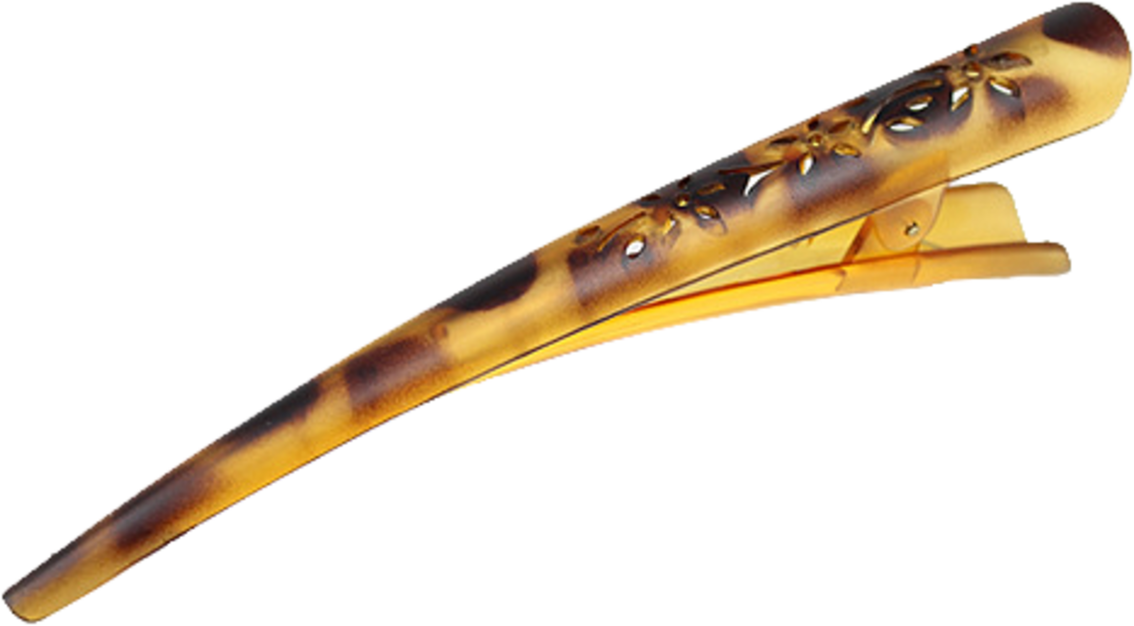 Hårnäbb Med Utskurna Blommor 12,5cm, från Complement, i färgen brown. Klicka för att öppna bilden i stort format