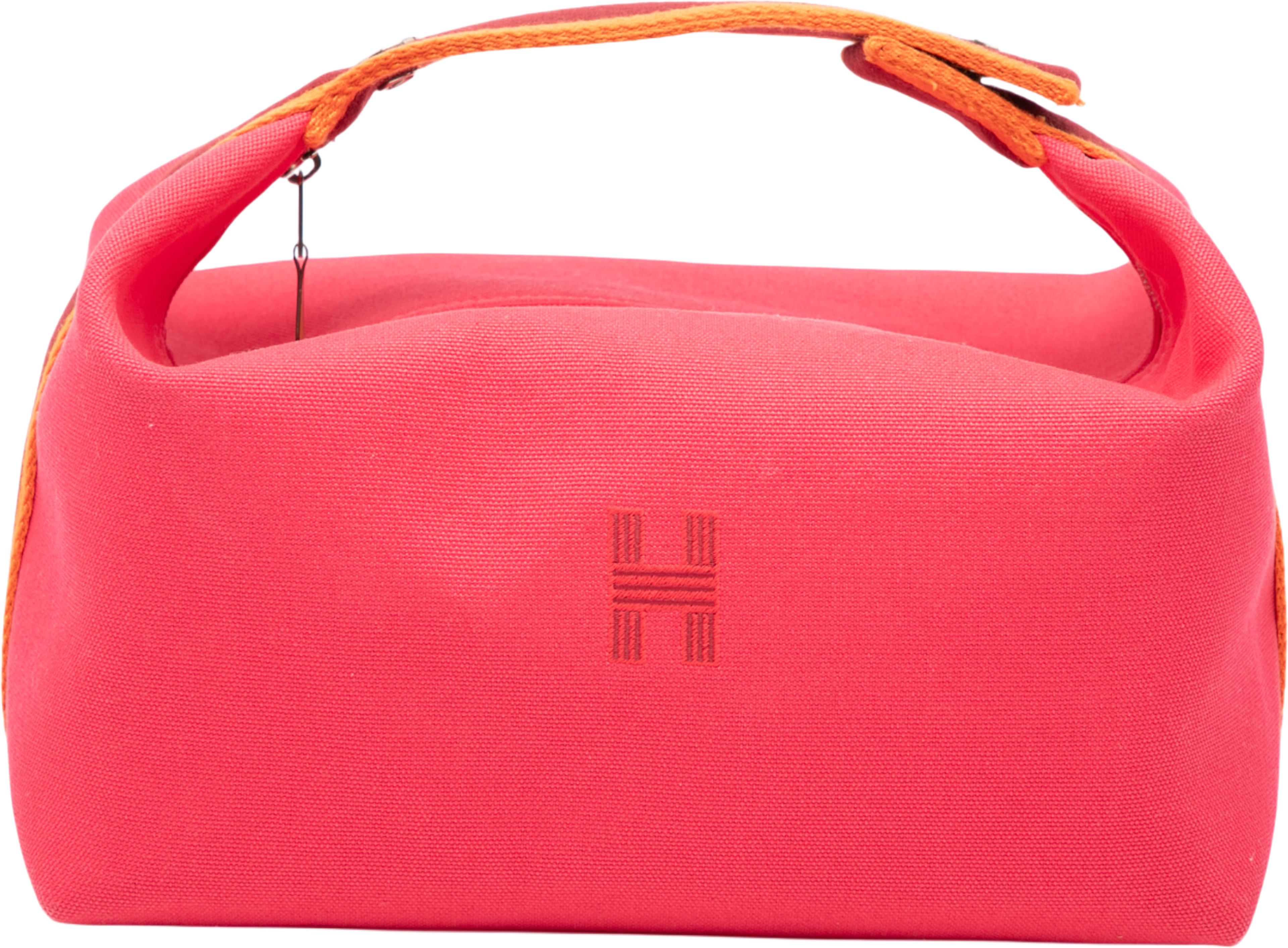 Hermès Large Toile Bride A Brac Case, från Luxclusif, i färgen dark pink. Klicka för att öppna bilden i stort format