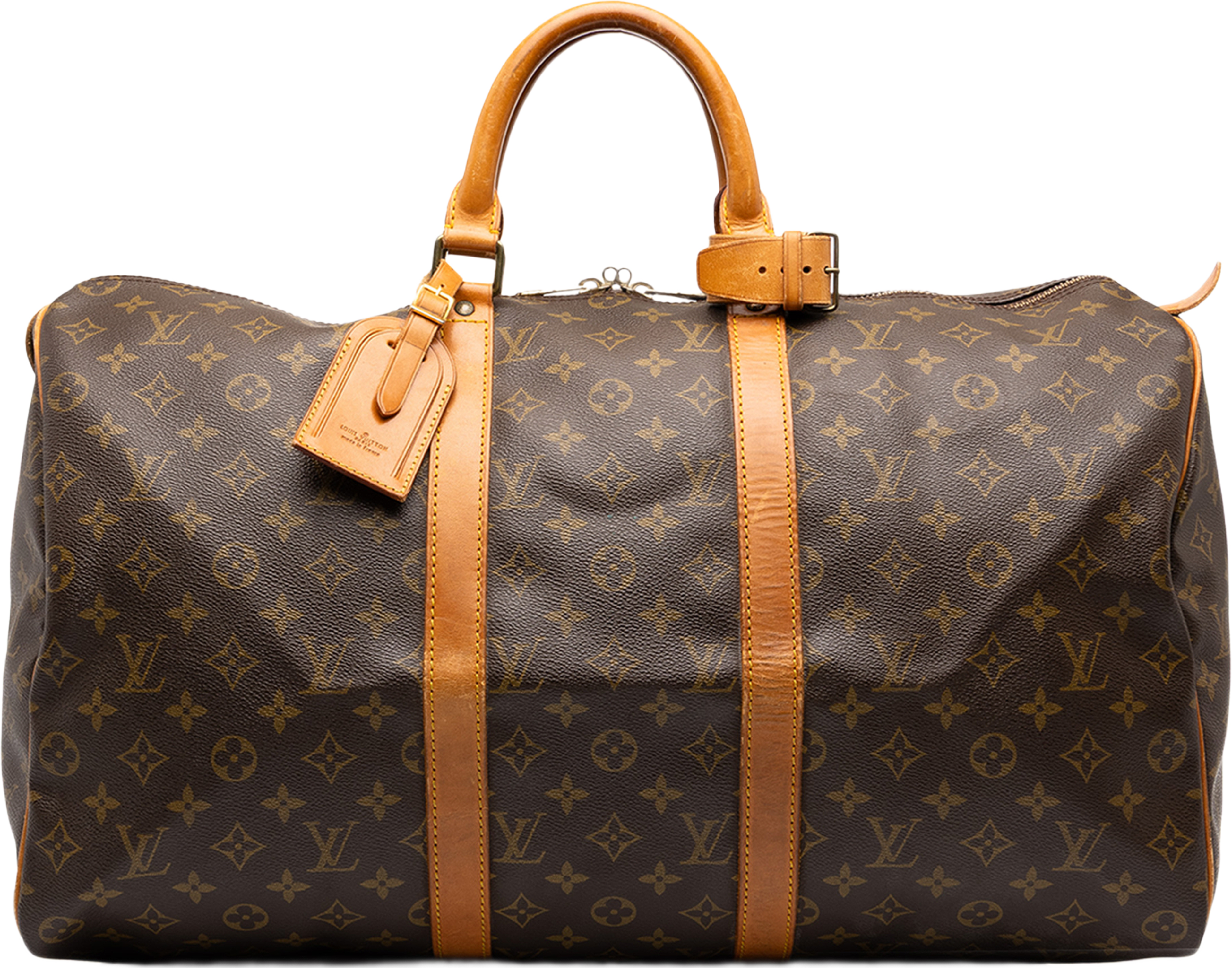 Louis Vuitton Monogram Keepall 50, från Luxclusif, i färgen brun. Klicka för att öppna bilden i stort format