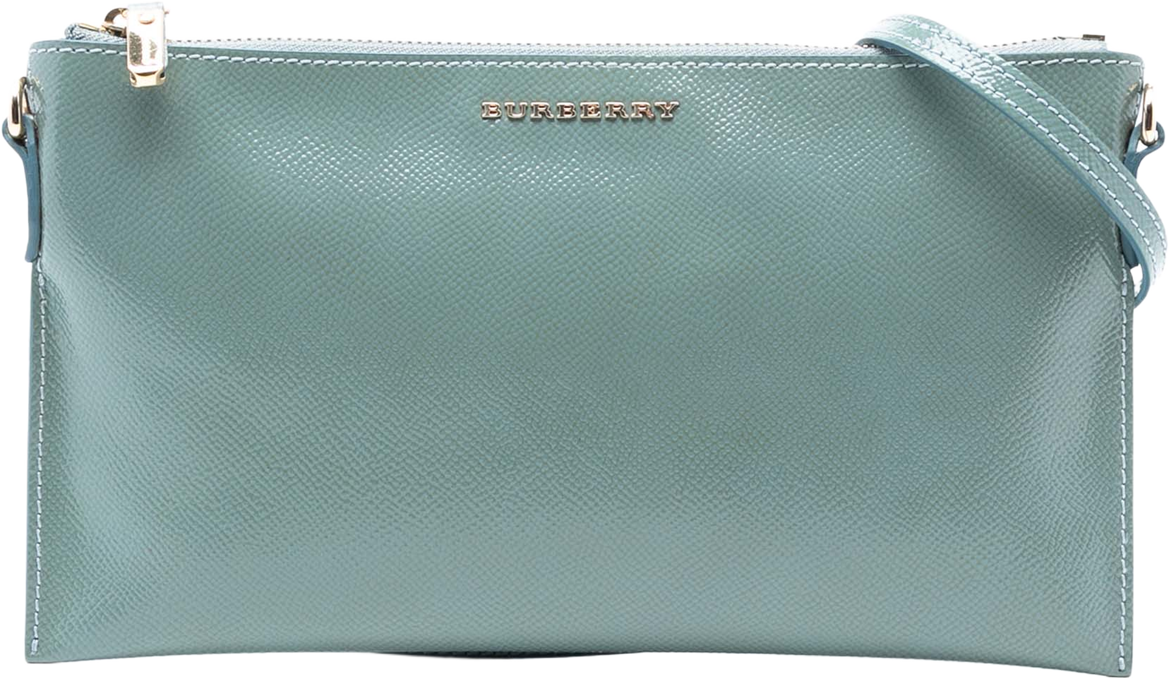 Burberry Grained Leather Peyton Crossbody, från Luxclusif, i färgen light green. Klicka för att öppna bilden i stort format