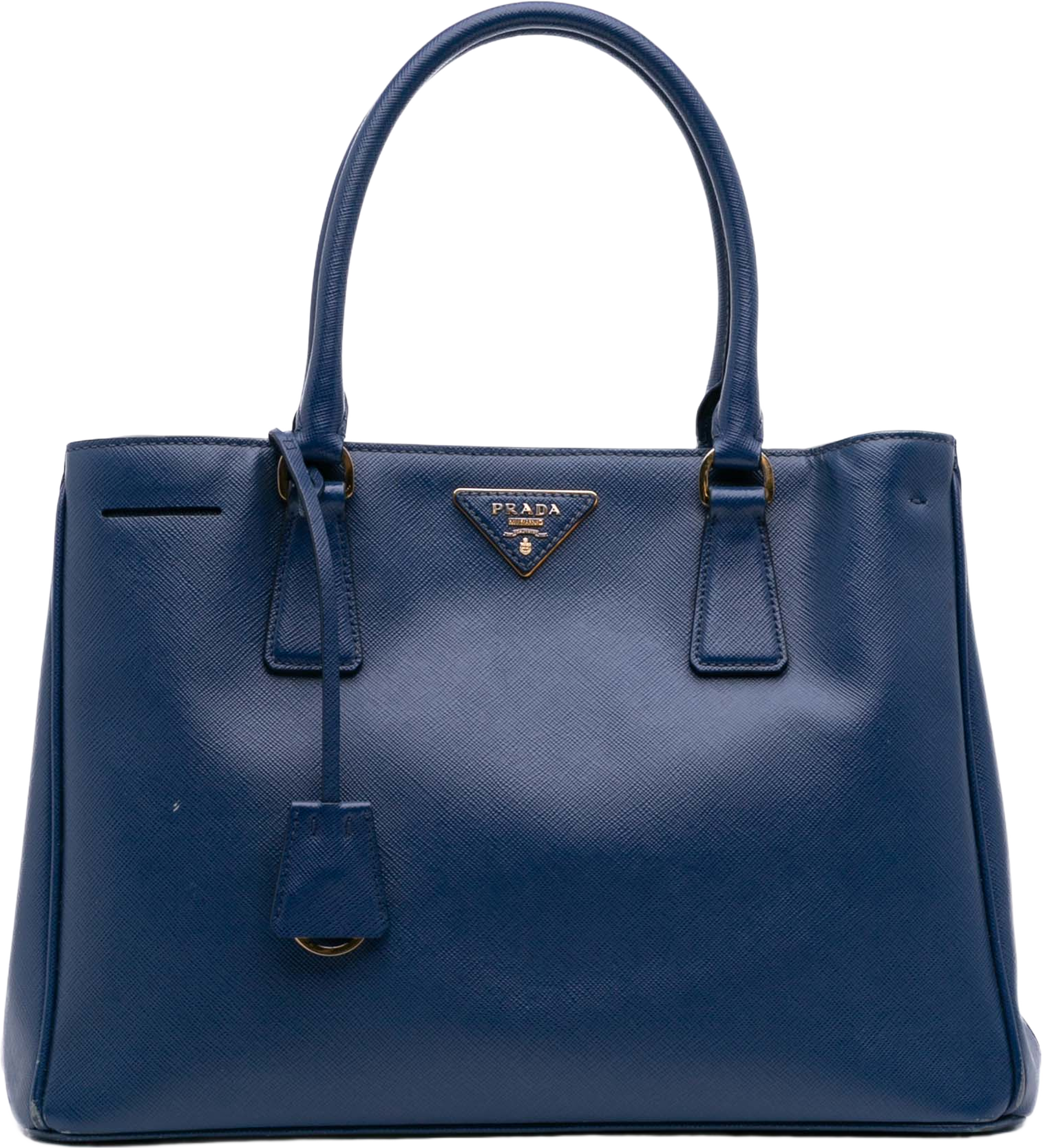 Prada Medium Saffiano Lux Galleria Satchel, från Luxclusif, i färgen blue. Klicka för att öppna bilden i stort format