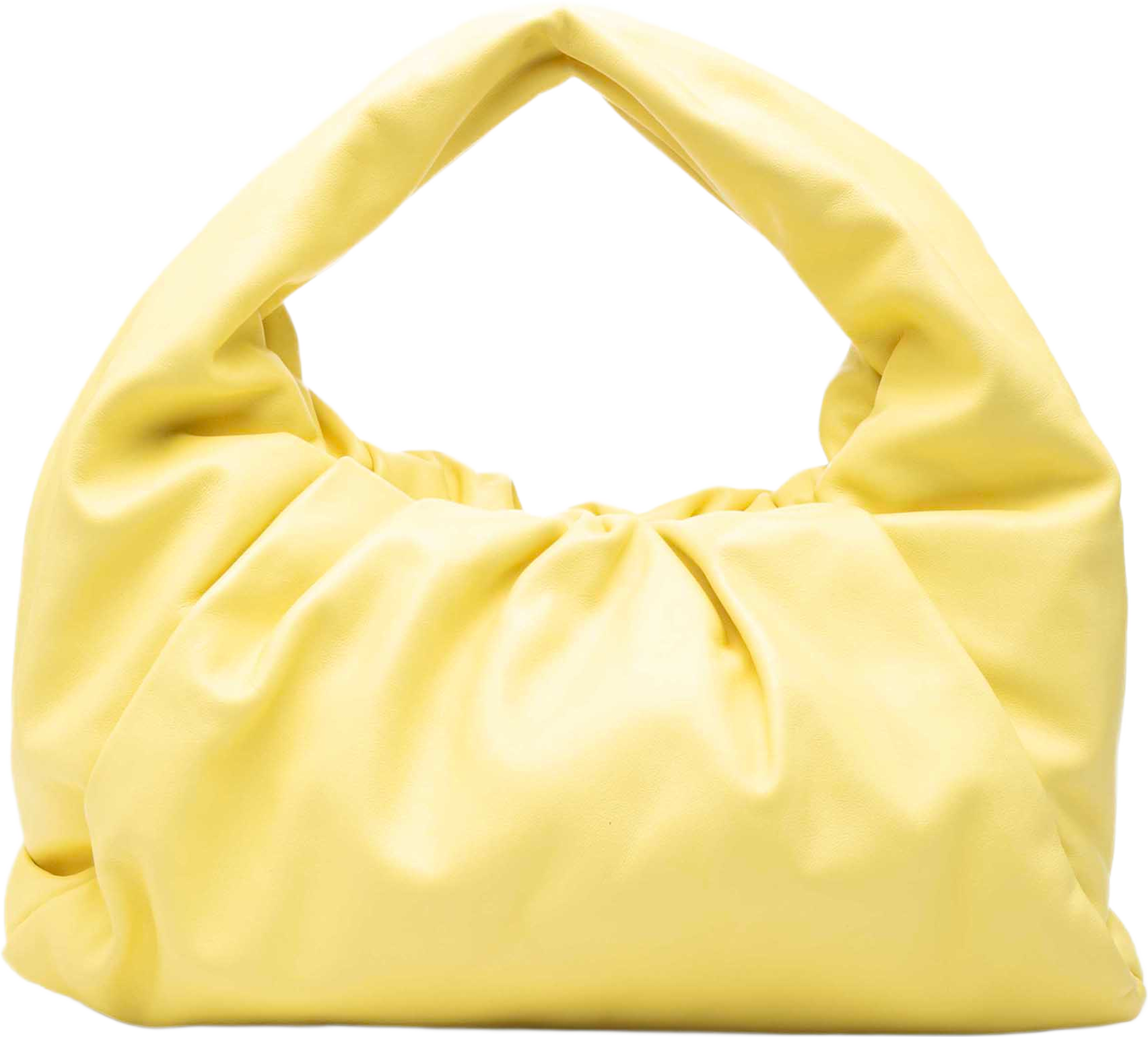 Bottega Veneta Lambskin The Shoulder Pouch, från Luxclusif, i färgen gul. Klicka för att öppna bilden i stort format
