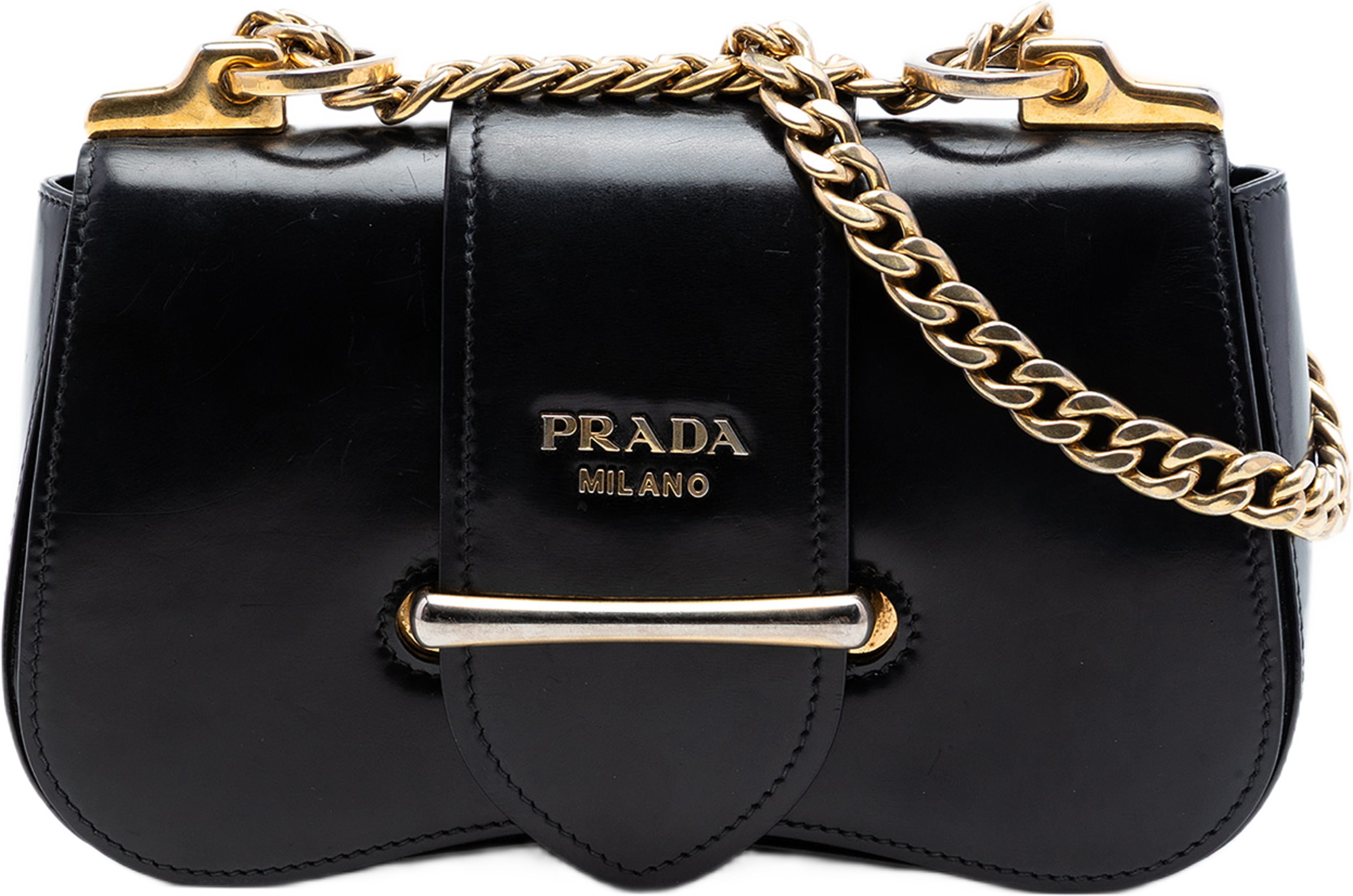 Prada City Calf Sidonie Crossbody, från Luxclusif, i färgen black. Klicka för att öppna bilden i stort format