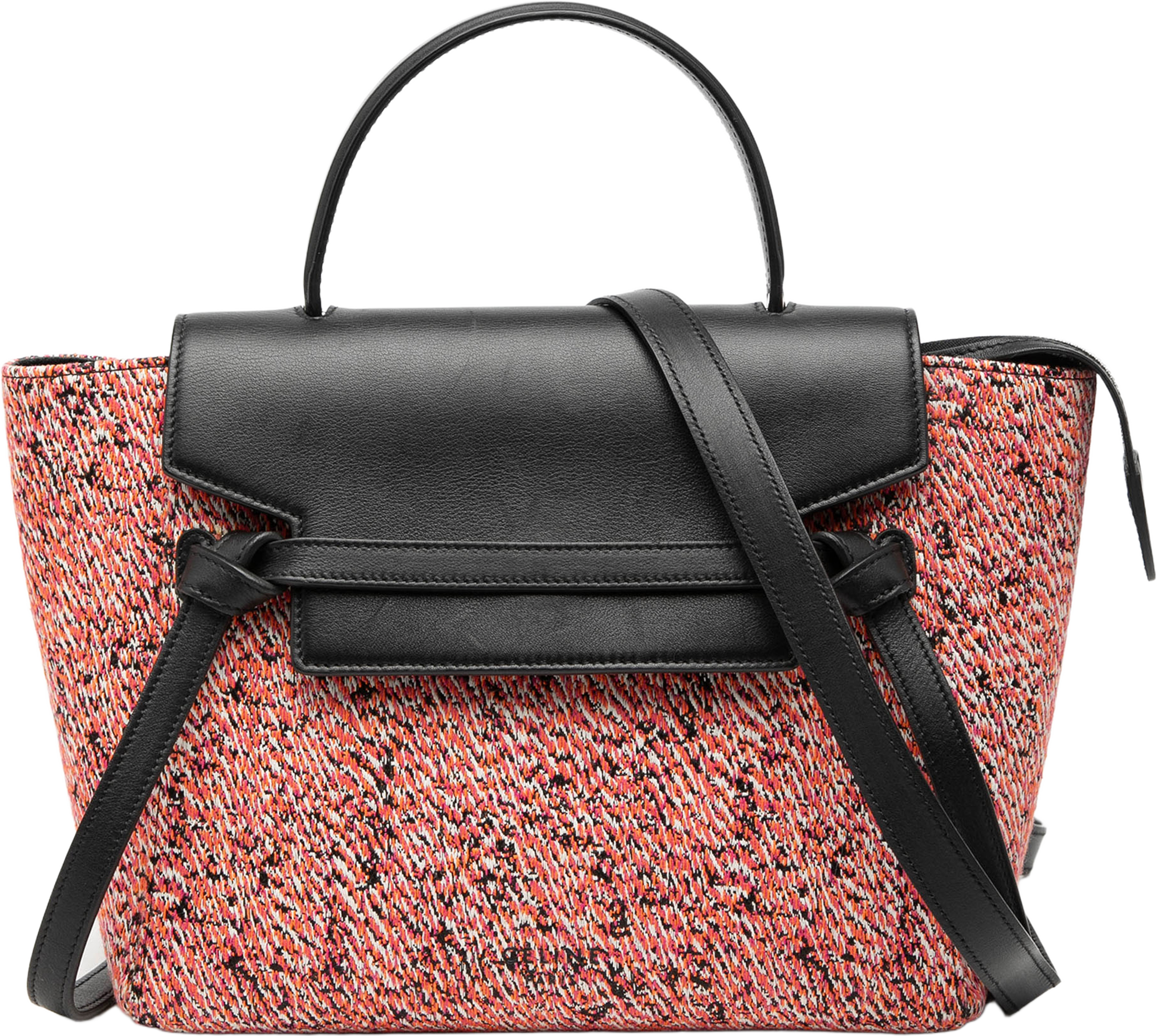 Celine Micro Tweed Belt Satchel, från Luxclusif, i färgen pink. Klicka för att öppna bilden i stort format