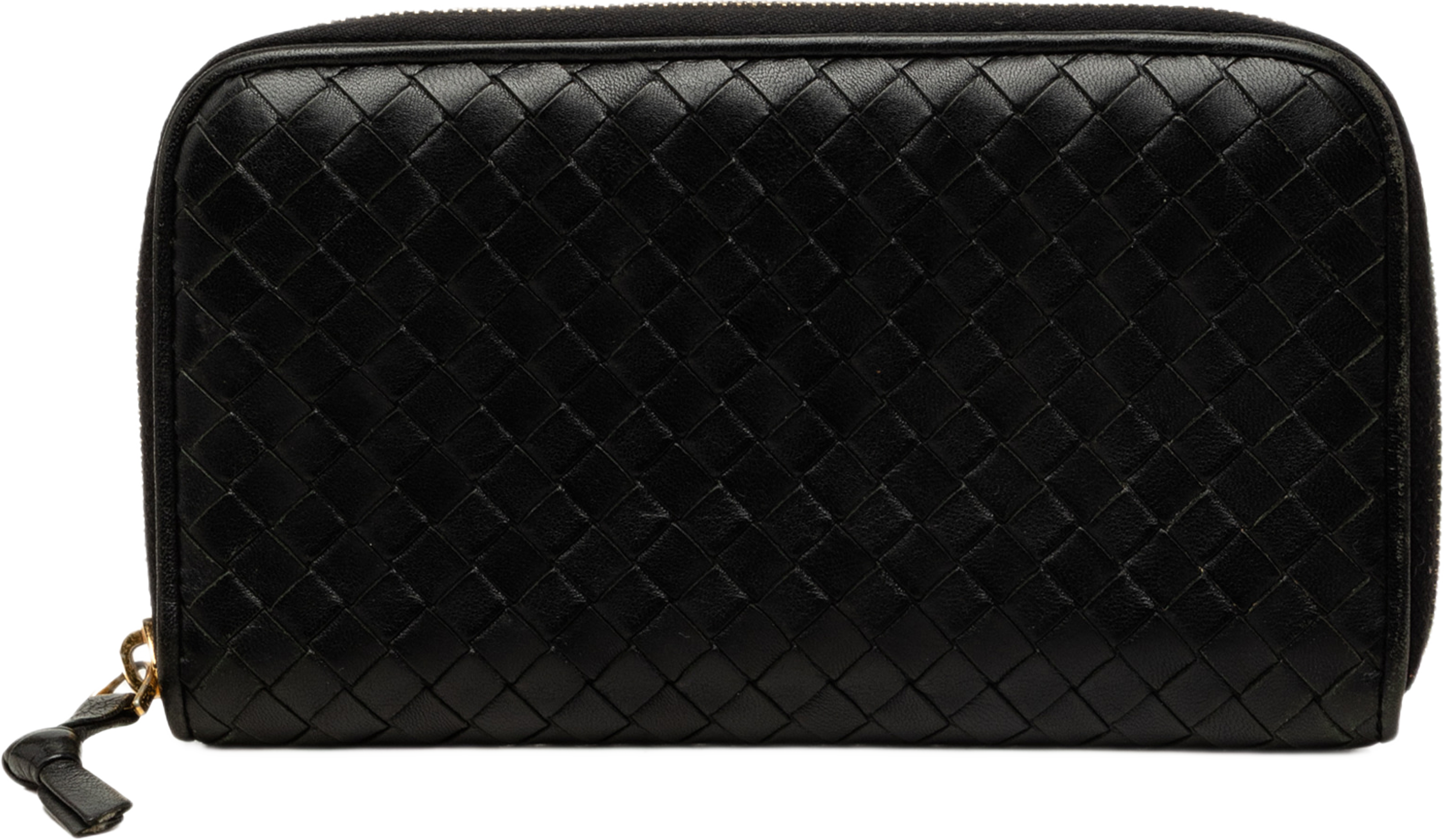 Bottega Veneta Nappa Intrecciato Zip Around Long Wallet, från Luxclusif, i färgen svart. Klicka för att öppna bilden i stort format