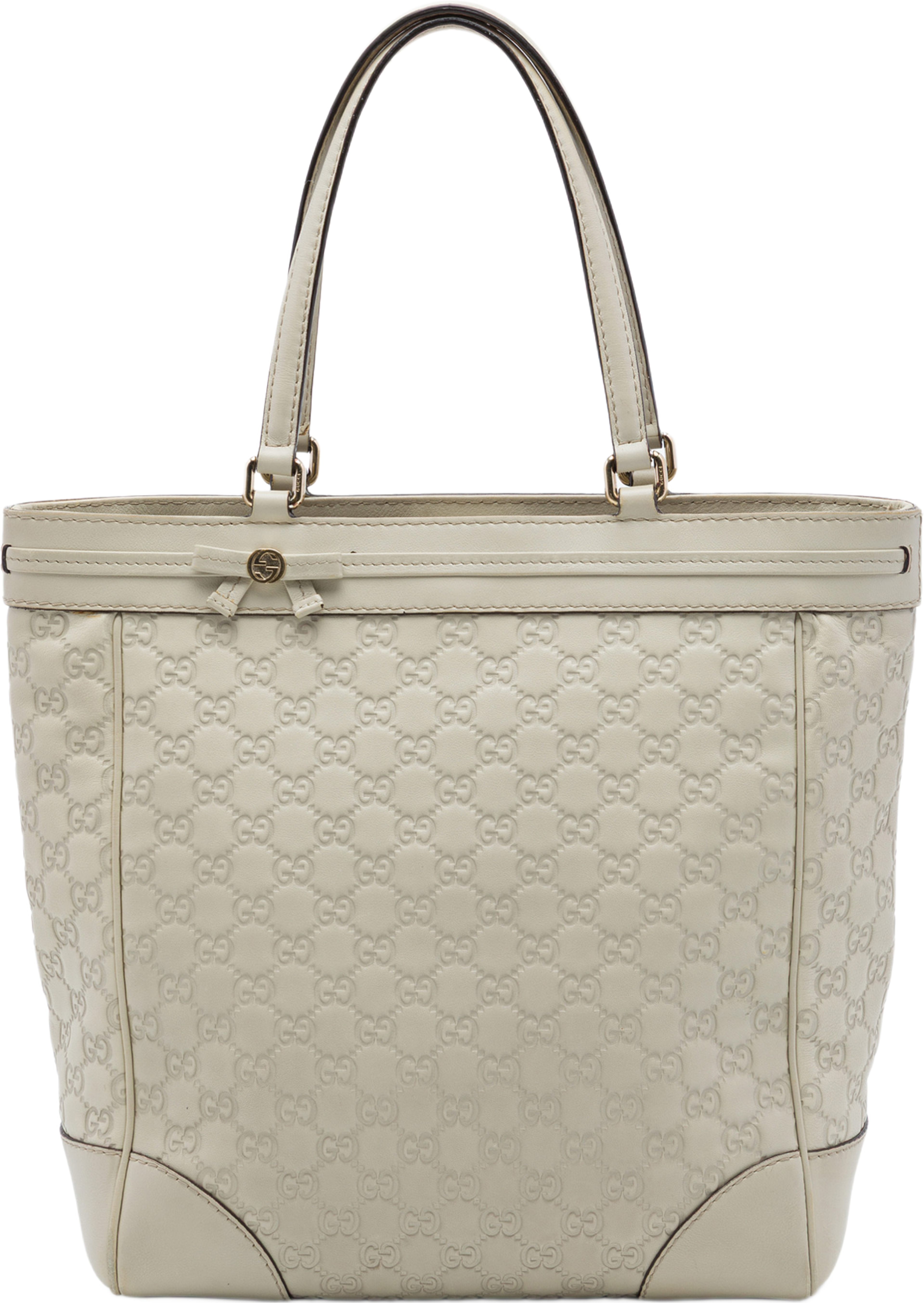 Gucci Guccissima Mayfair Tote, från Luxclusif, i färgen vit. Klicka för att öppna bilden i stort format