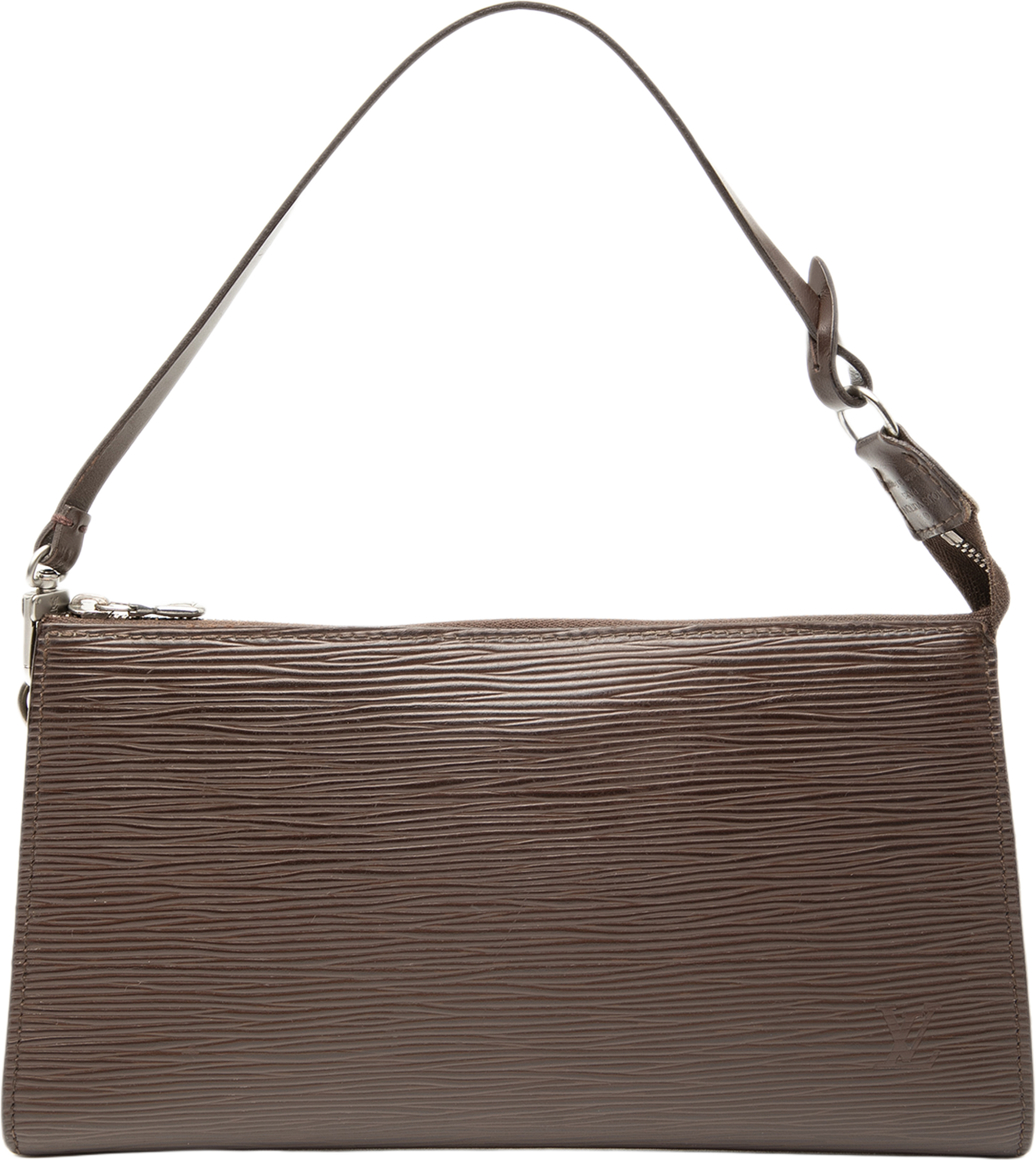 Louis Vuitton Epi Pochette Accessoires, från Luxclusif, i färgen dark brown. Klicka för att öppna bilden i stort format