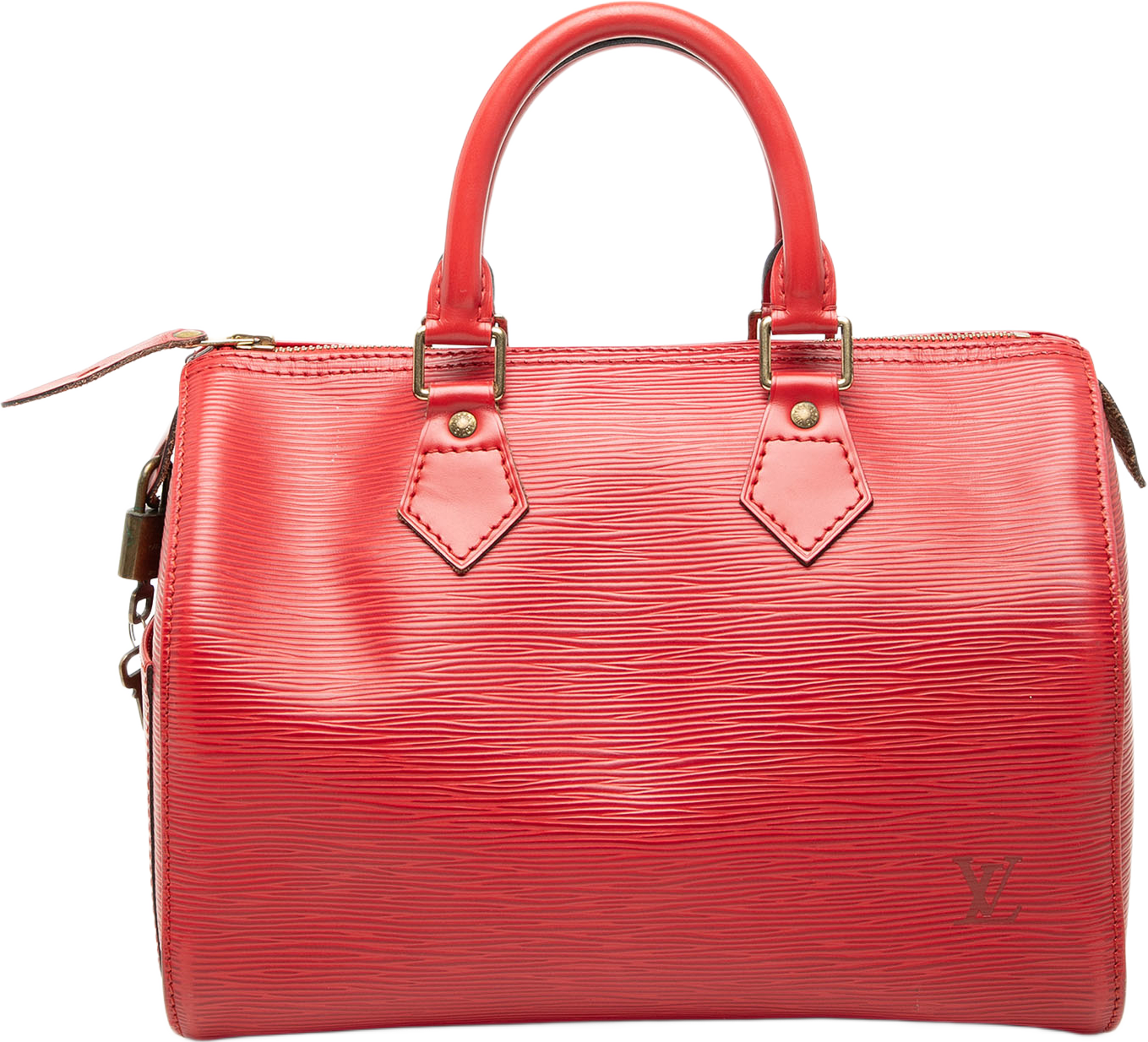Louis Vuitton Epi Speedy 30, från Luxclusif, i färgen röd. Klicka för att öppna bilden i stort format