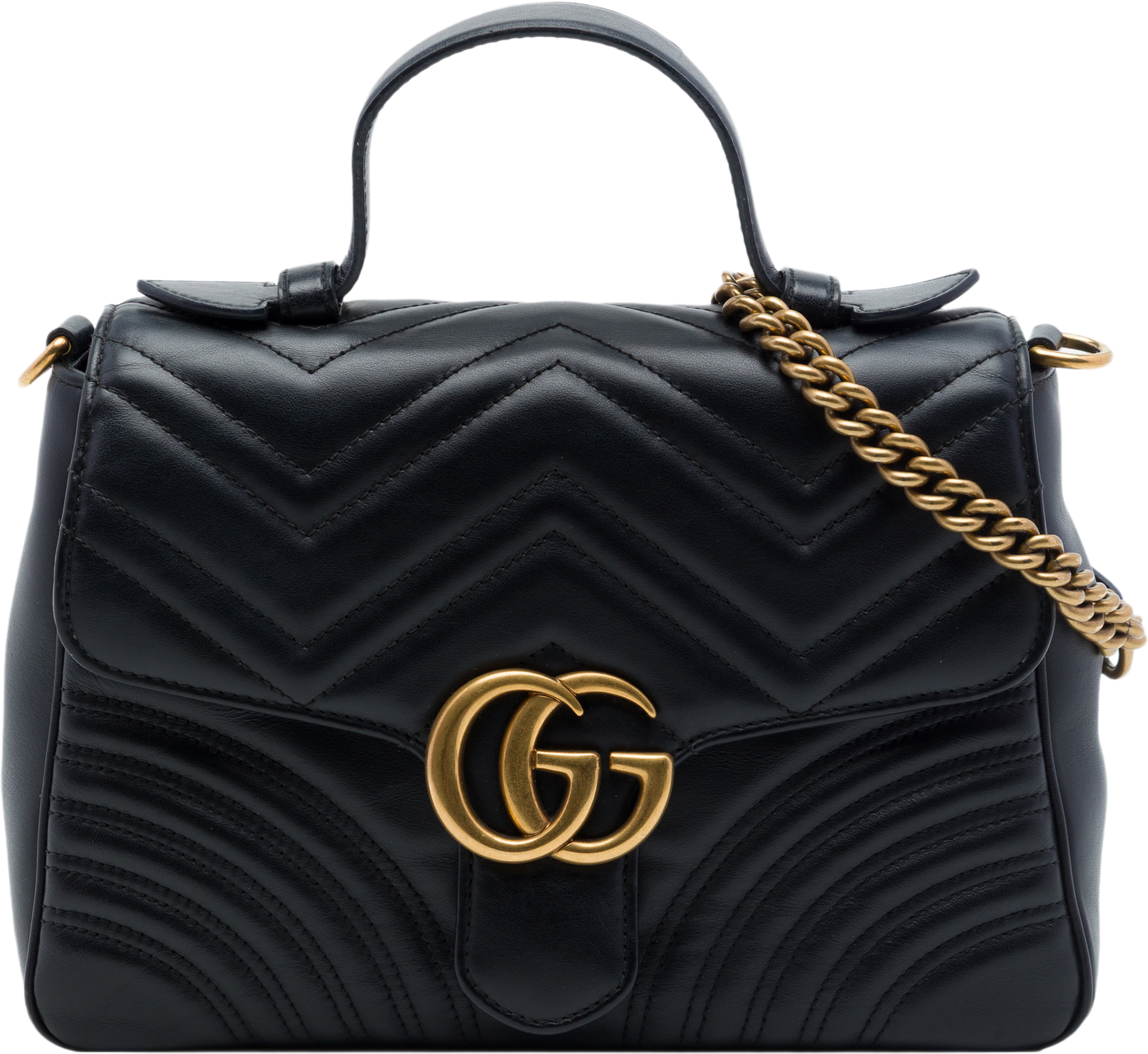 Gucci Small Gg Marmont Matelasse Leather Torchon Top Handle Bag, från Luxclusif, i färgen svart. Klicka för att öppna bilden i stort format