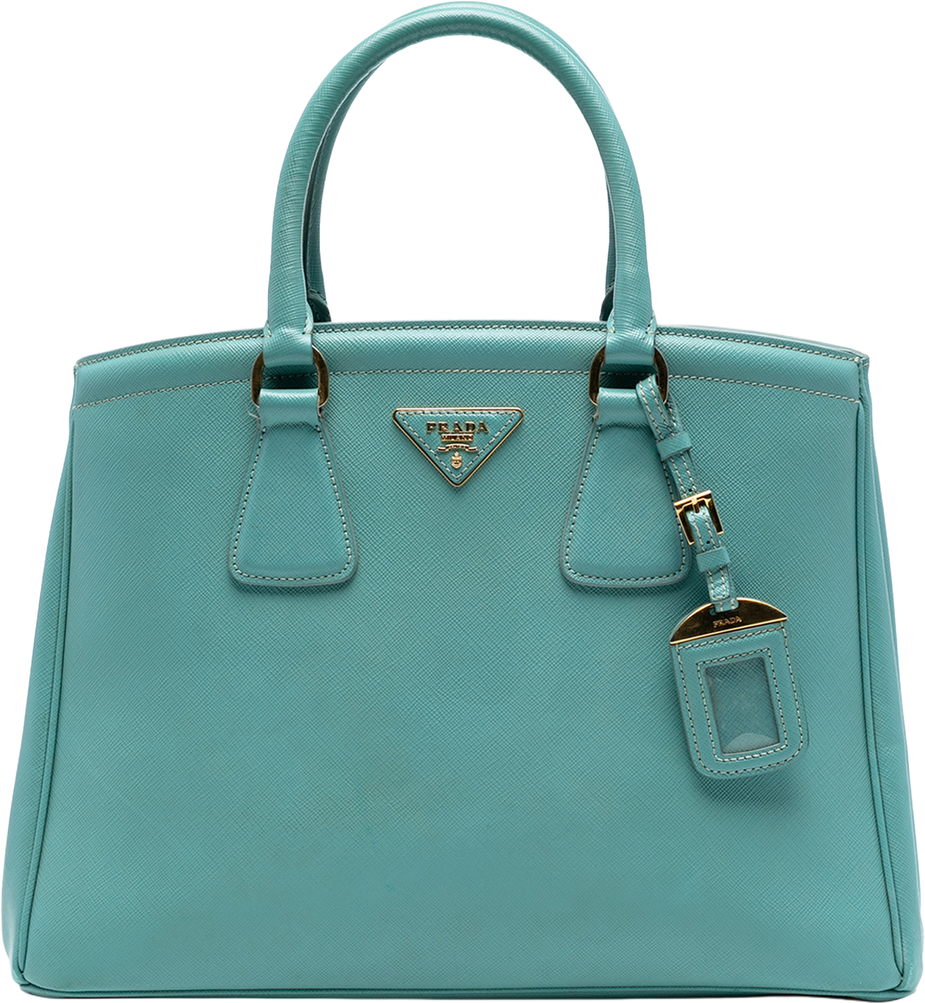 Prada Saffiano Lux Parabole Tote, från Luxclusif, i färgen light blue. Klicka för att öppna bilden i stort format