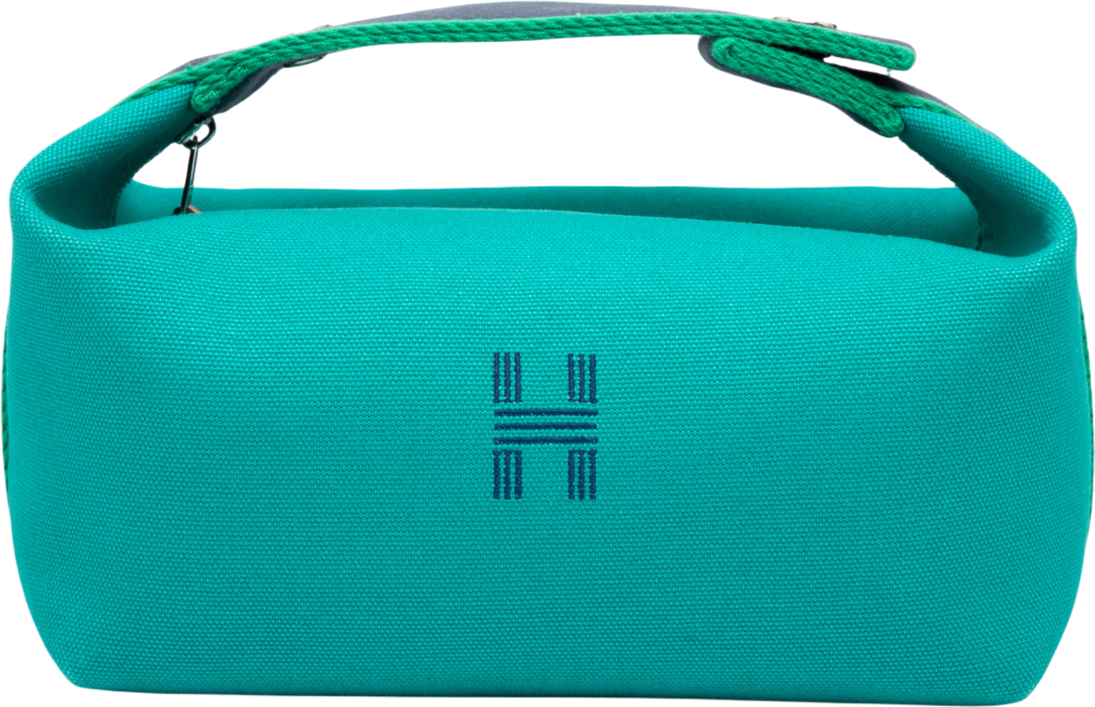 Hermès Small Canvas Bride A Brac Case, från Luxclusif, i färgen turquoise. Klicka för att öppna bilden i stort format