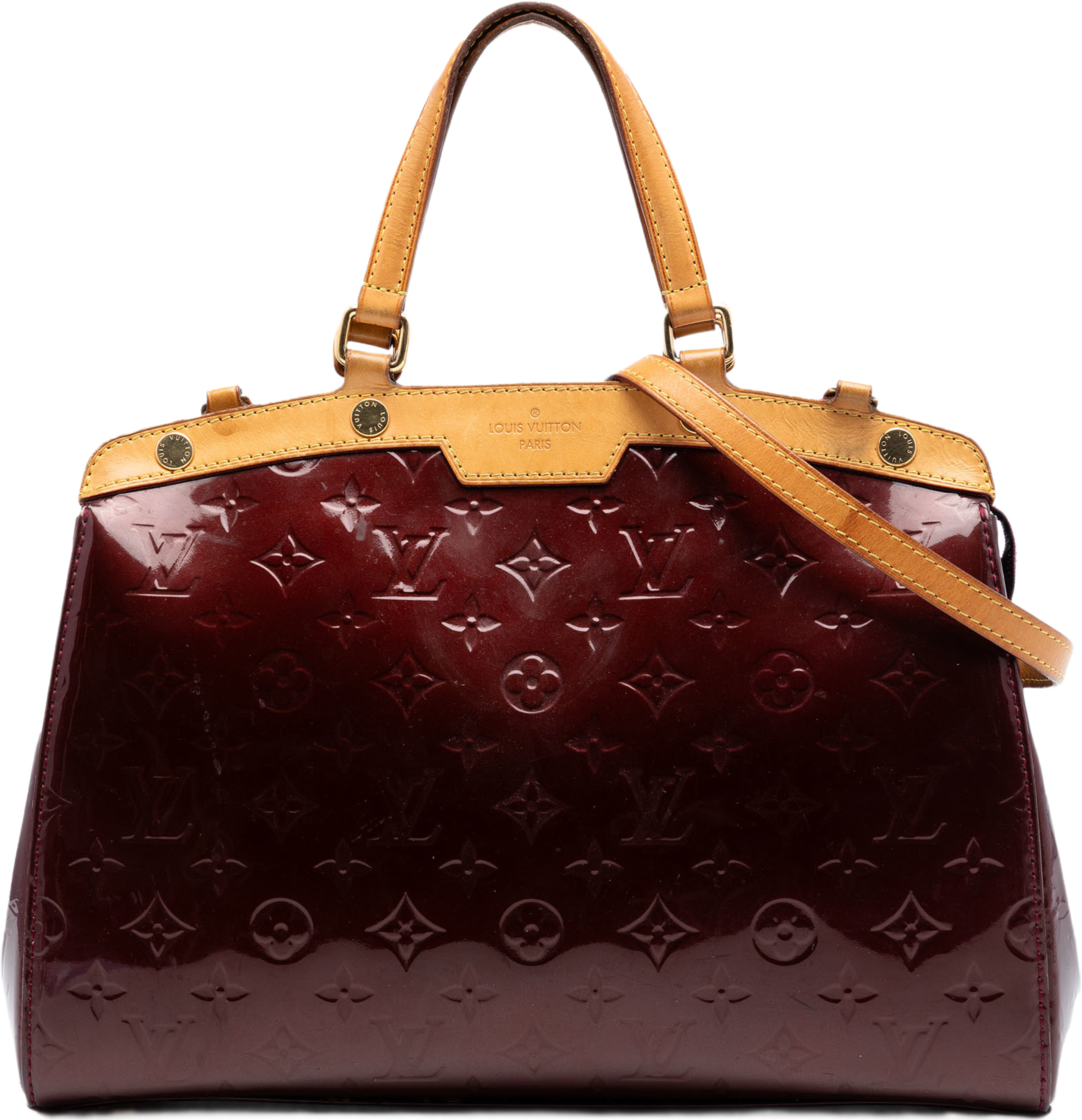 Louis Vuitton Monogram Vernis Brea Mm, från Luxclusif, i färgen bordeaux. Klicka för att öppna bilden i stort format