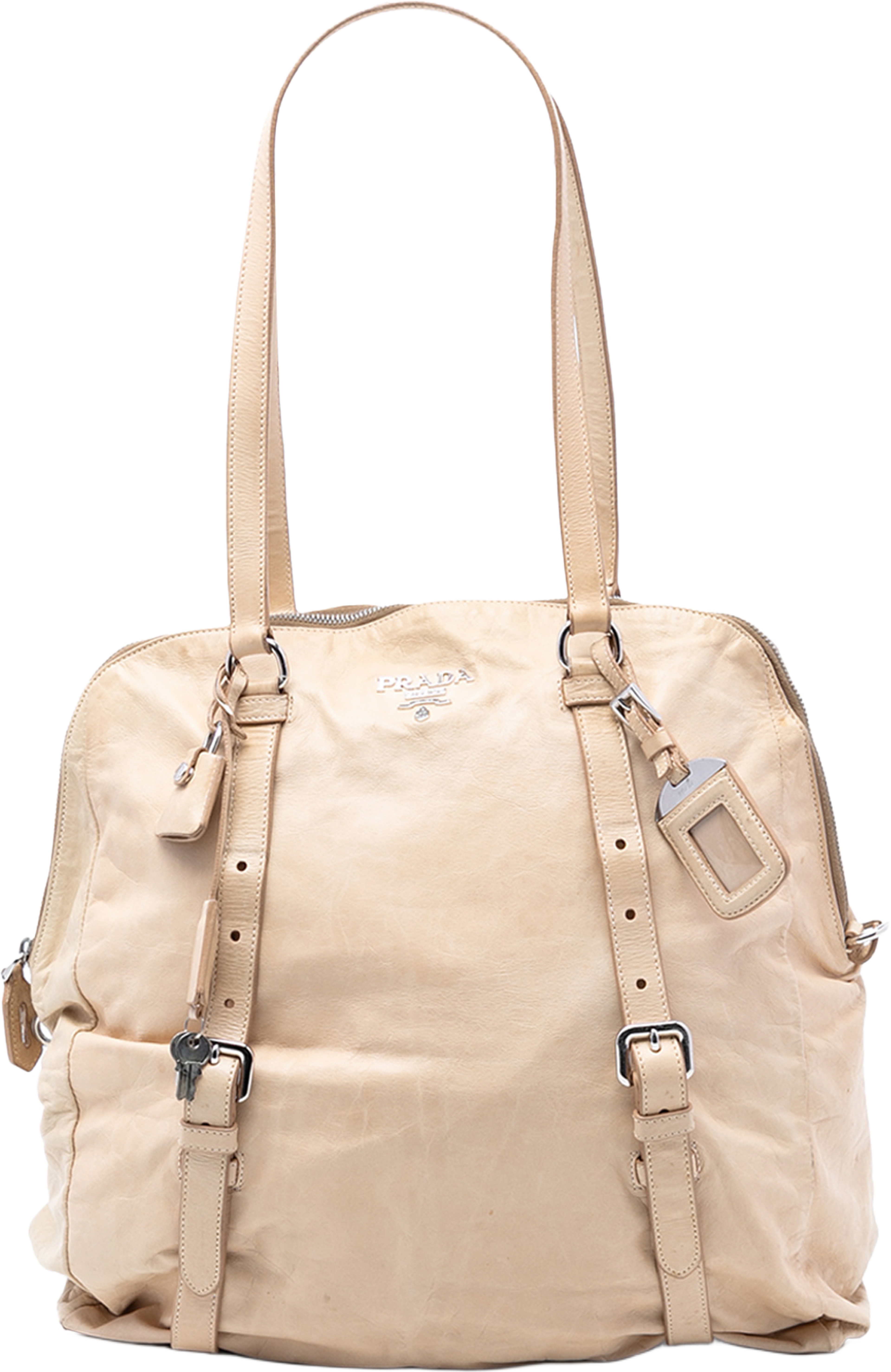 Prada Nappa New Look Tote, från Luxclusif, i färgen light beige. Klicka för att öppna bilden i stort format