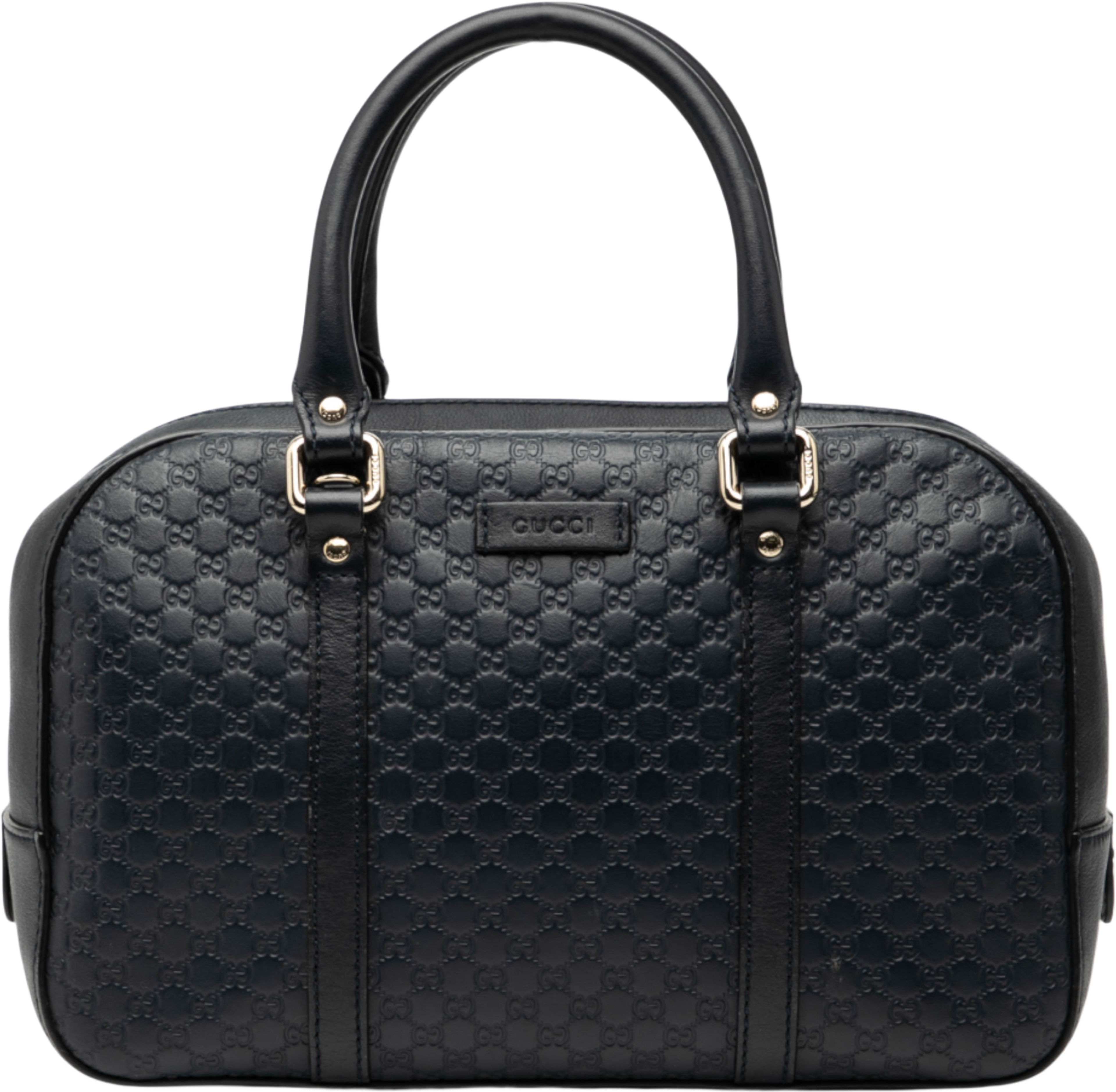 Gucci Small Microguccissima Satchel, från Luxclusif, i färgen navy. Klicka för att öppna bilden i stort format
