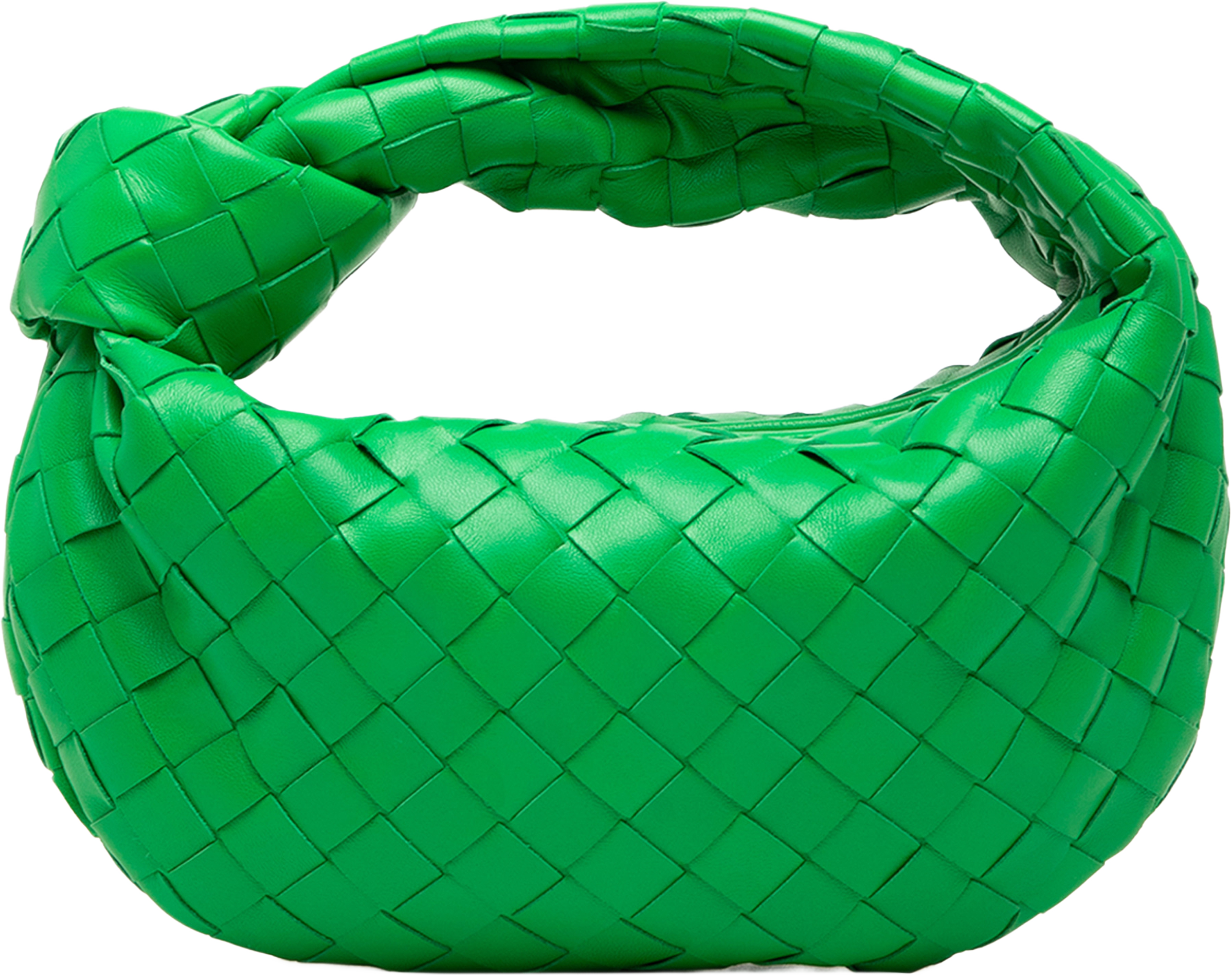 Bottega Veneta Mini Nappa Intrecciato Jodie, från Luxclusif, i färgen grön. Klicka för att öppna bilden i stort format
