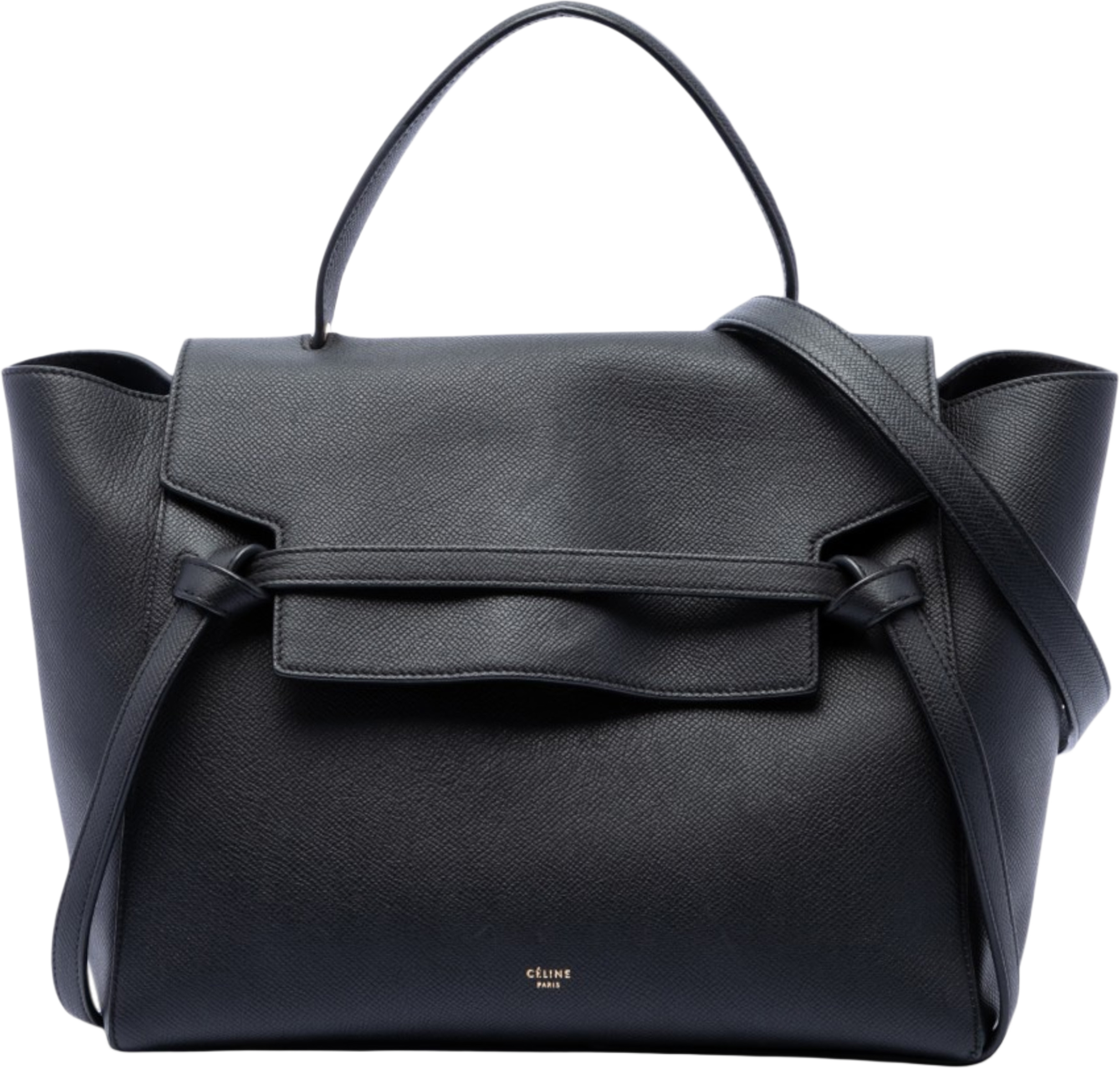 Celine Mini Grained Calfskin Belt Bag, från Luxclusif, i färgen black. Klicka för att öppna bilden i stort format