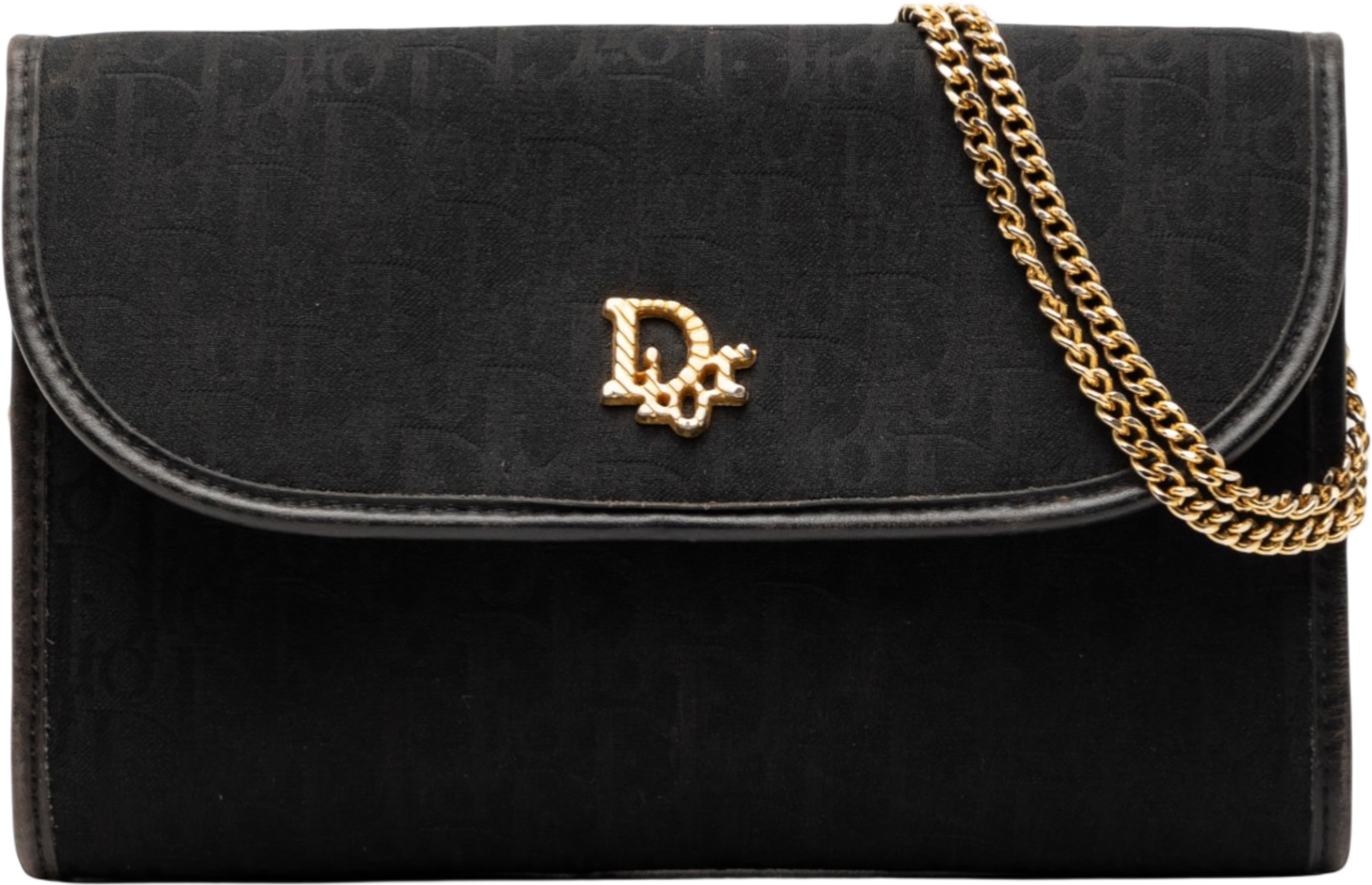 Dior Diorissimo Trotter Canvas Chain Shoulder Bag, från Luxclusif, i färgen black. Klicka för att öppna bilden i stort format