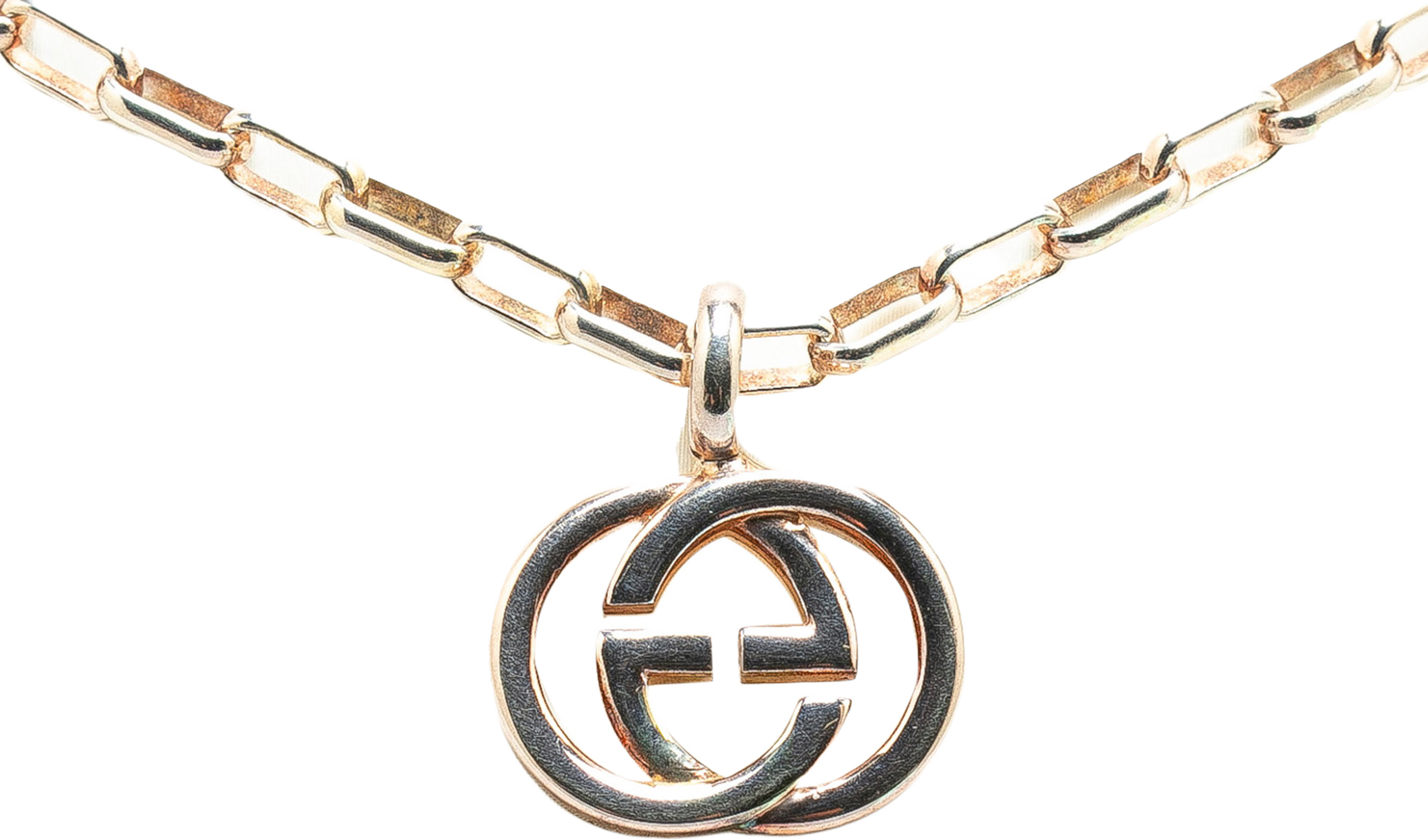 Gucci Sterling Silver Interlocking G Pendant Necklace