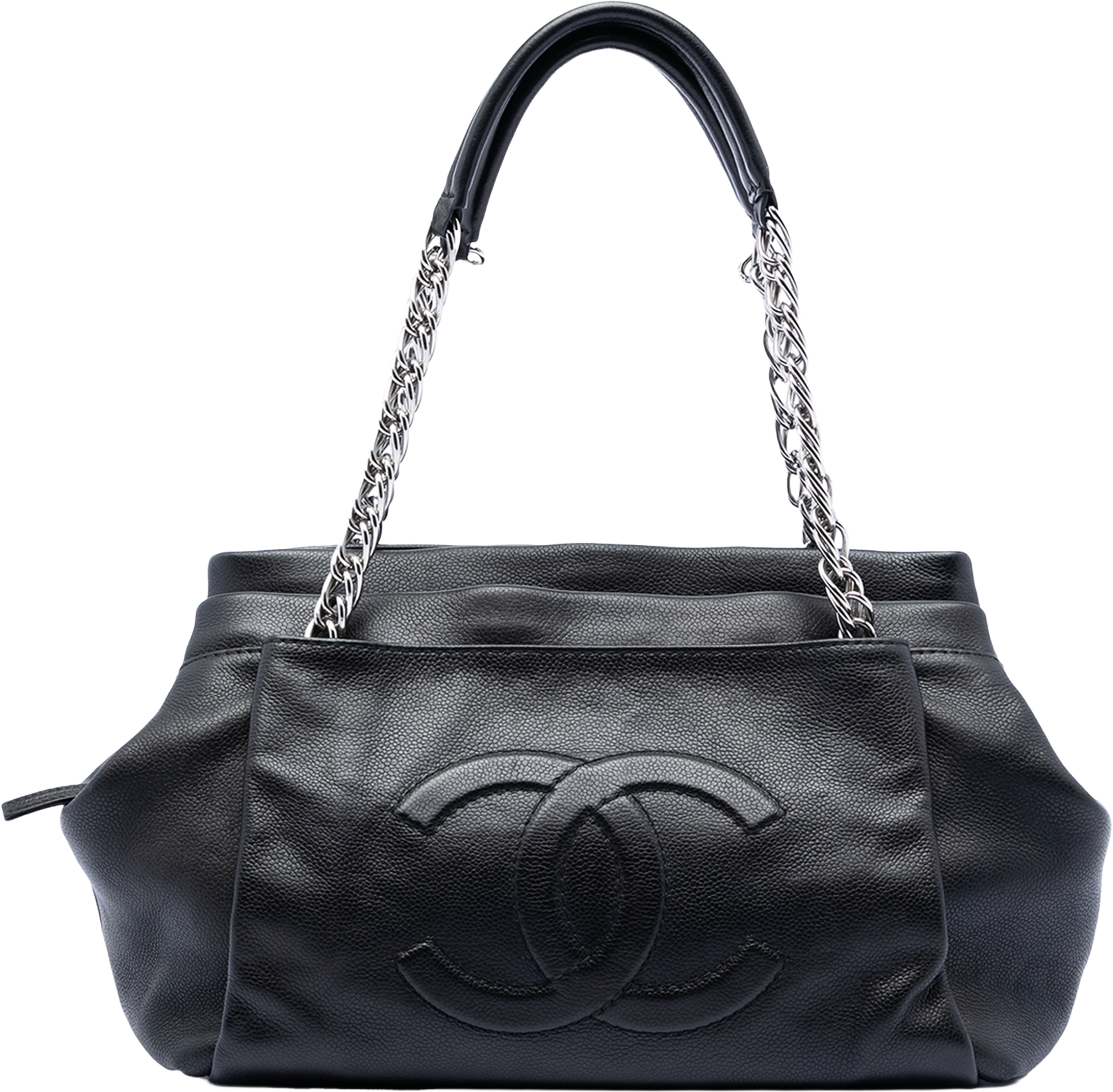 Chanel Cc Caviar Tuck Tote, från Luxclusif, i färgen black. Klicka för att öppna bilden i stort format