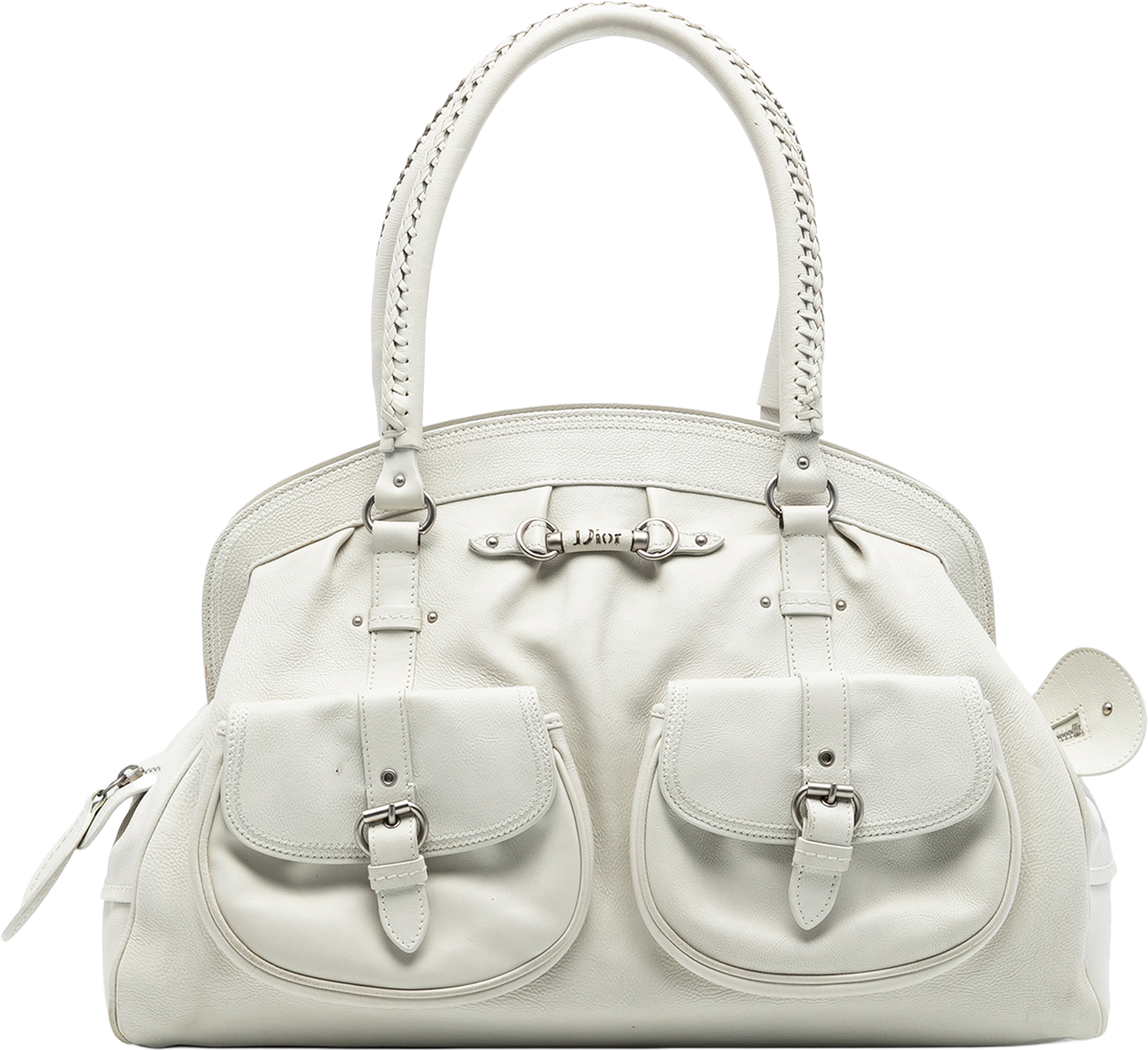 Dior Large Calfskin My Dior Frame Handbag, från Luxclusif, i färgen white. Klicka för att öppna bilden i stort format
