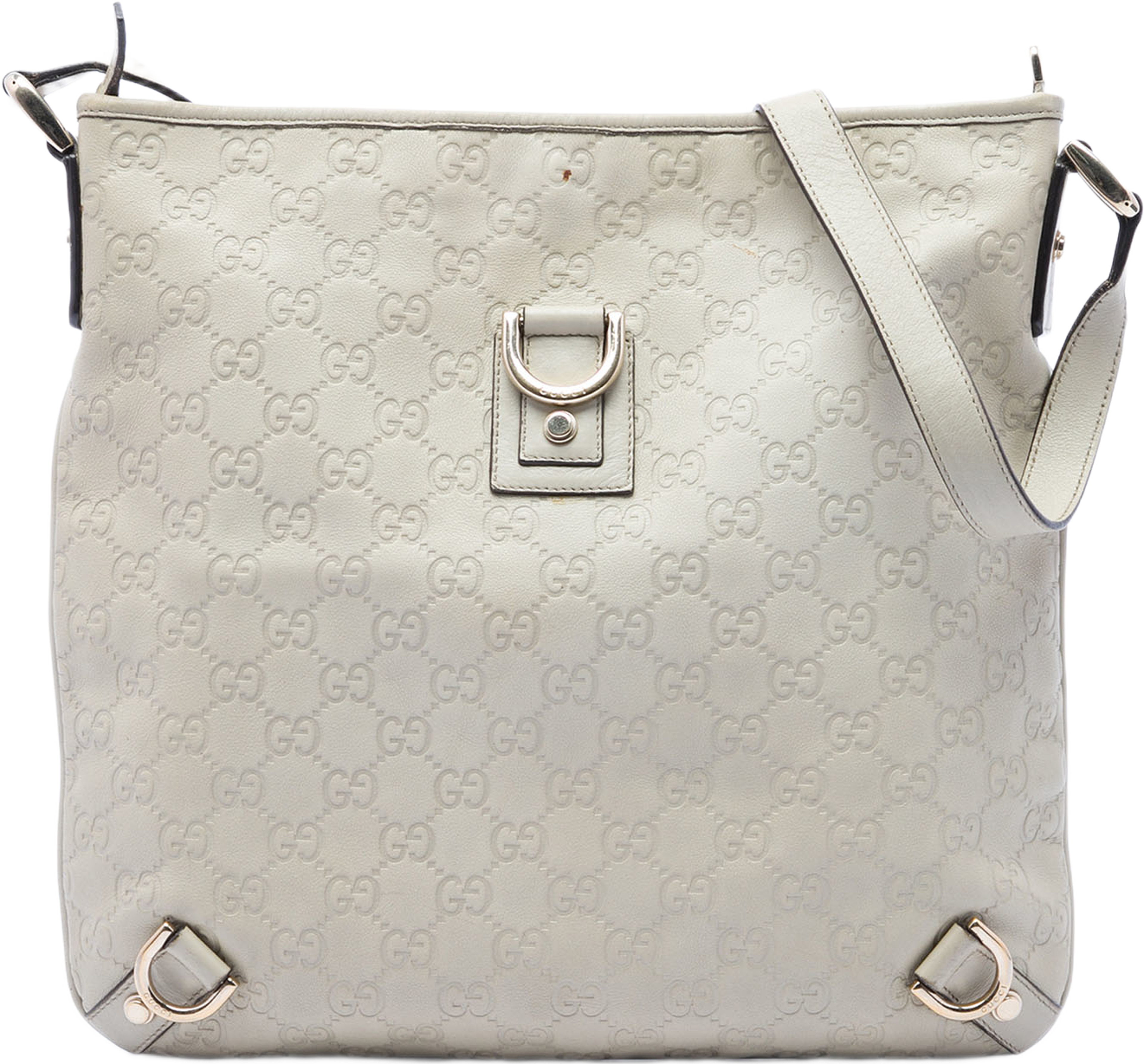 Gucci Guccissima Abbey D Ring Crossbody, från Luxclusif, i färgen ivory. Klicka för att öppna bilden i stort format