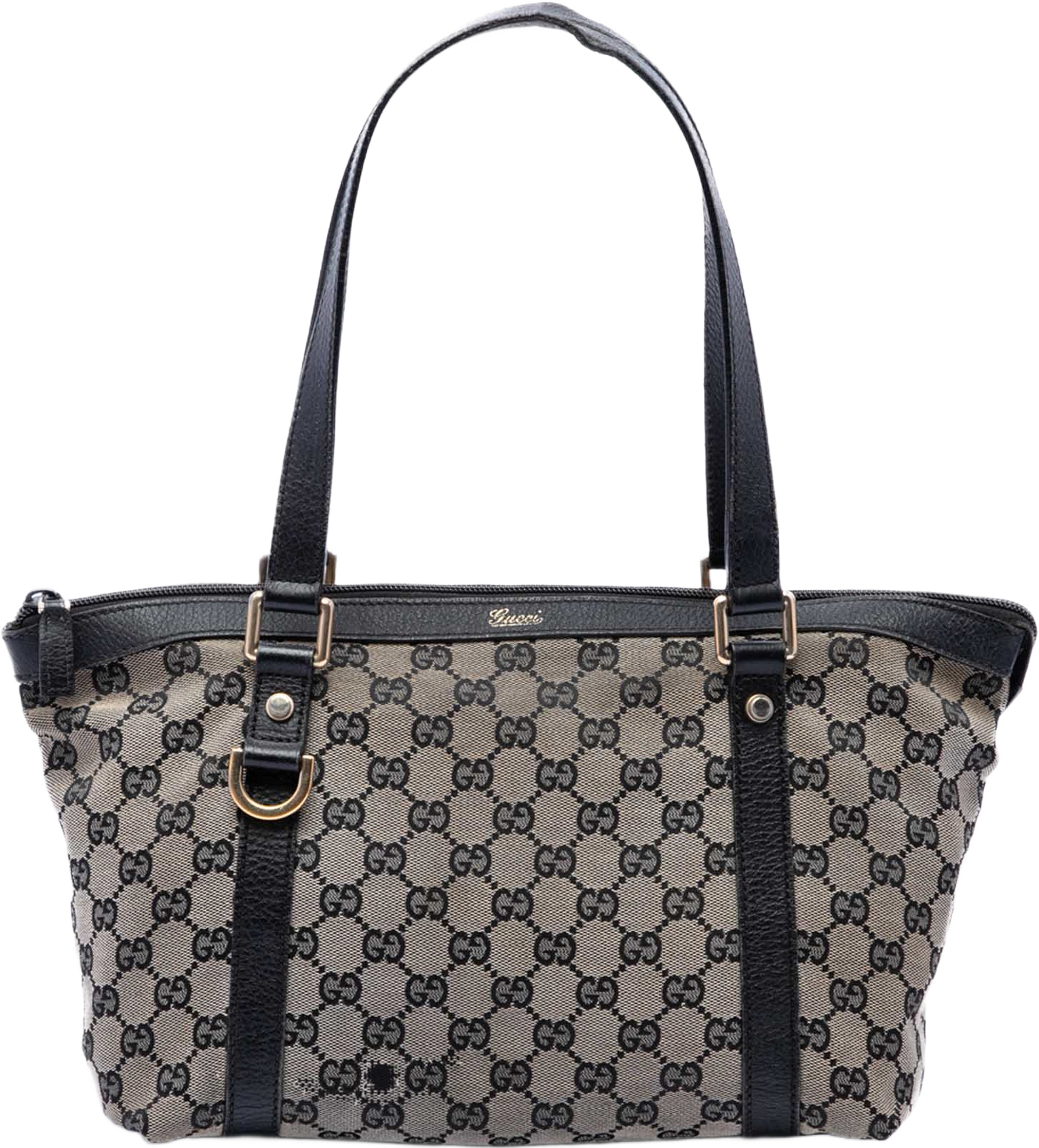 Gucci Gg Canvas Abbey D Ring Tote, från Luxclusif, i färgen grå. Klicka för att öppna bilden i stort format