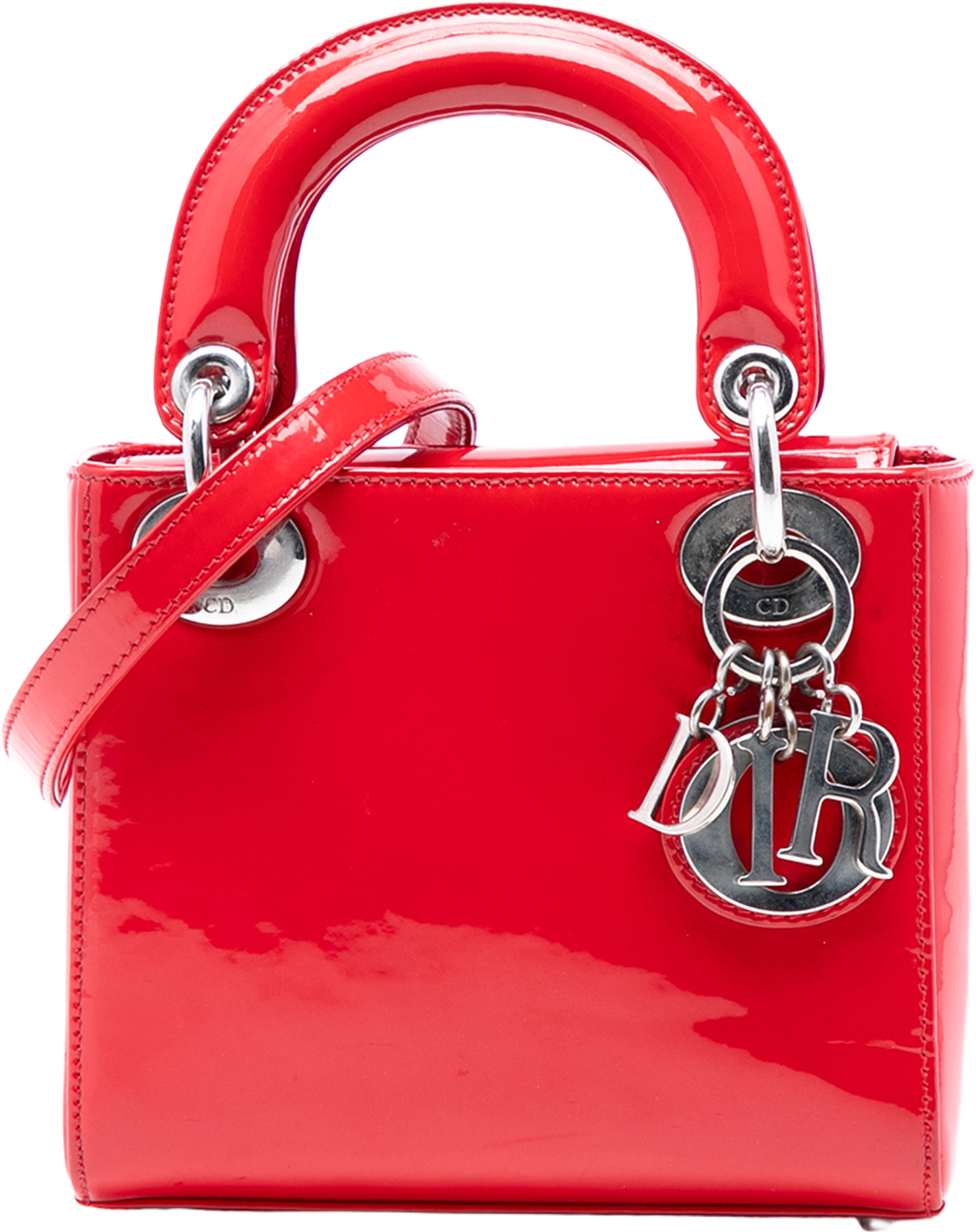 Dior Mini Patent Lady Dior, från Luxclusif, i färgen red. Klicka för att öppna bilden i stort format