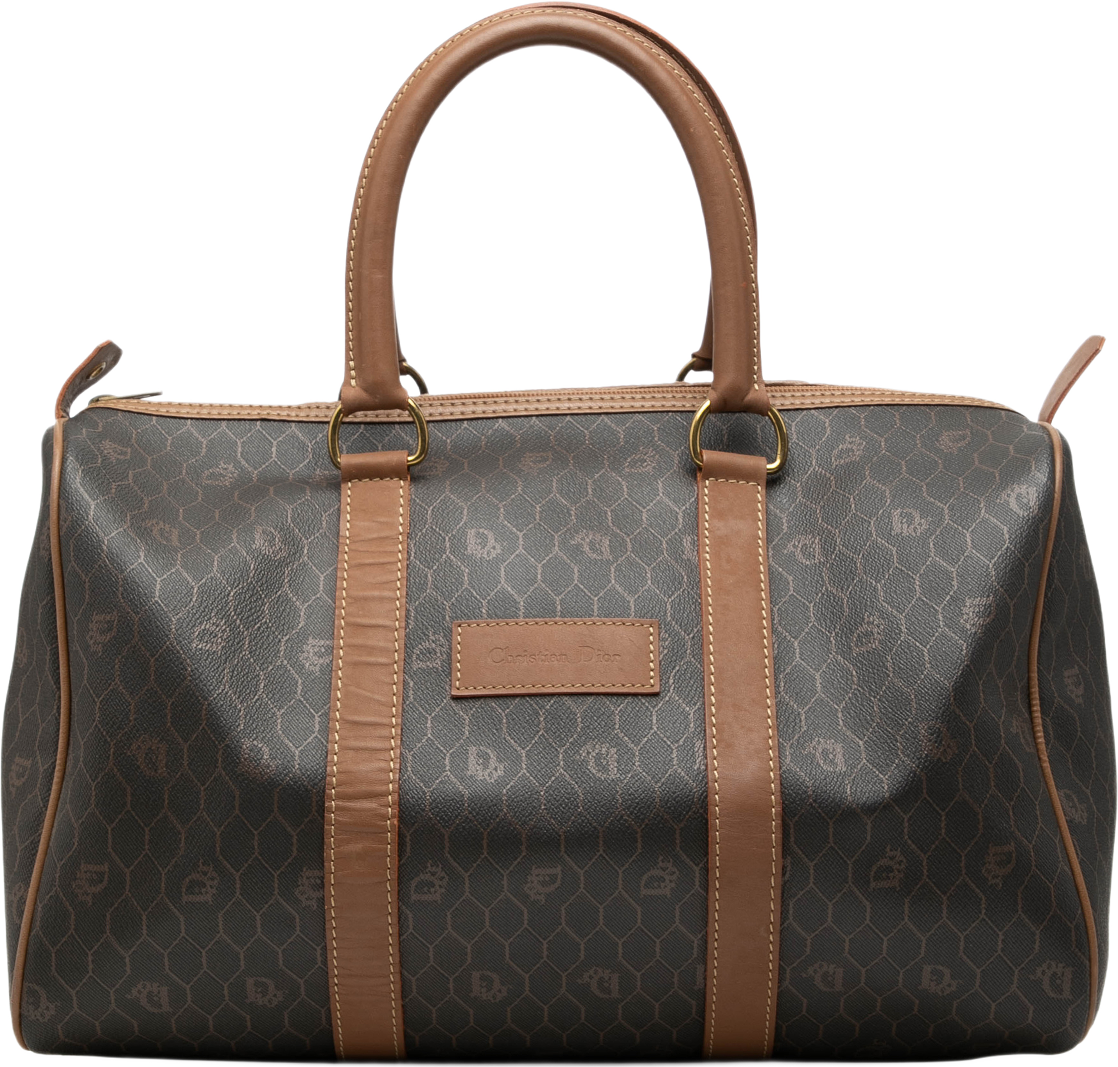 Dior Honeycomb Coated Canvas Boston Bag, från Luxclusif, i färgen svart. Klicka för att öppna bilden i stort format