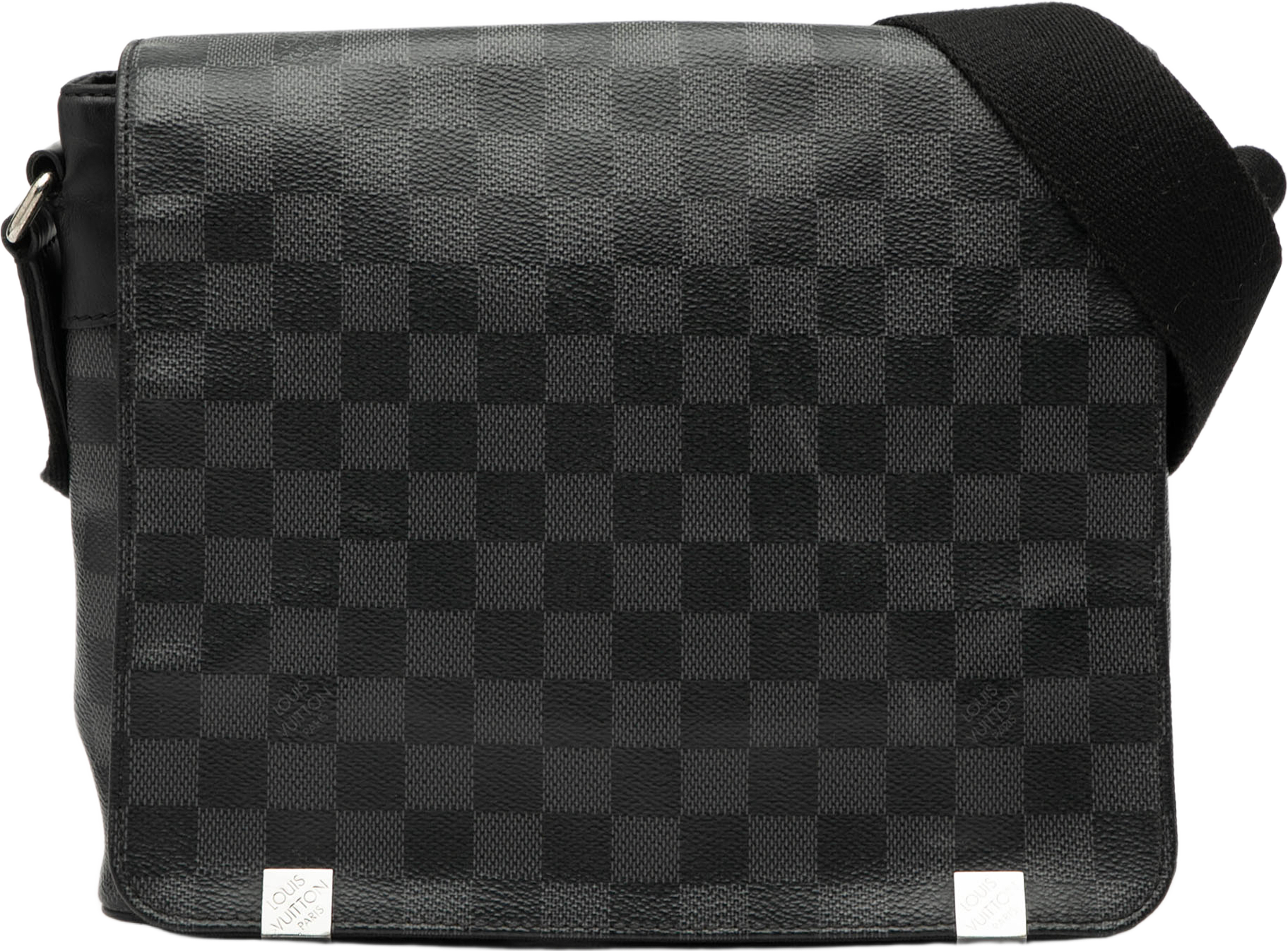 Louis Vuitton Damier Graphite District Pm, från Luxclusif, i färgen black. Klicka för att öppna bilden i stort format