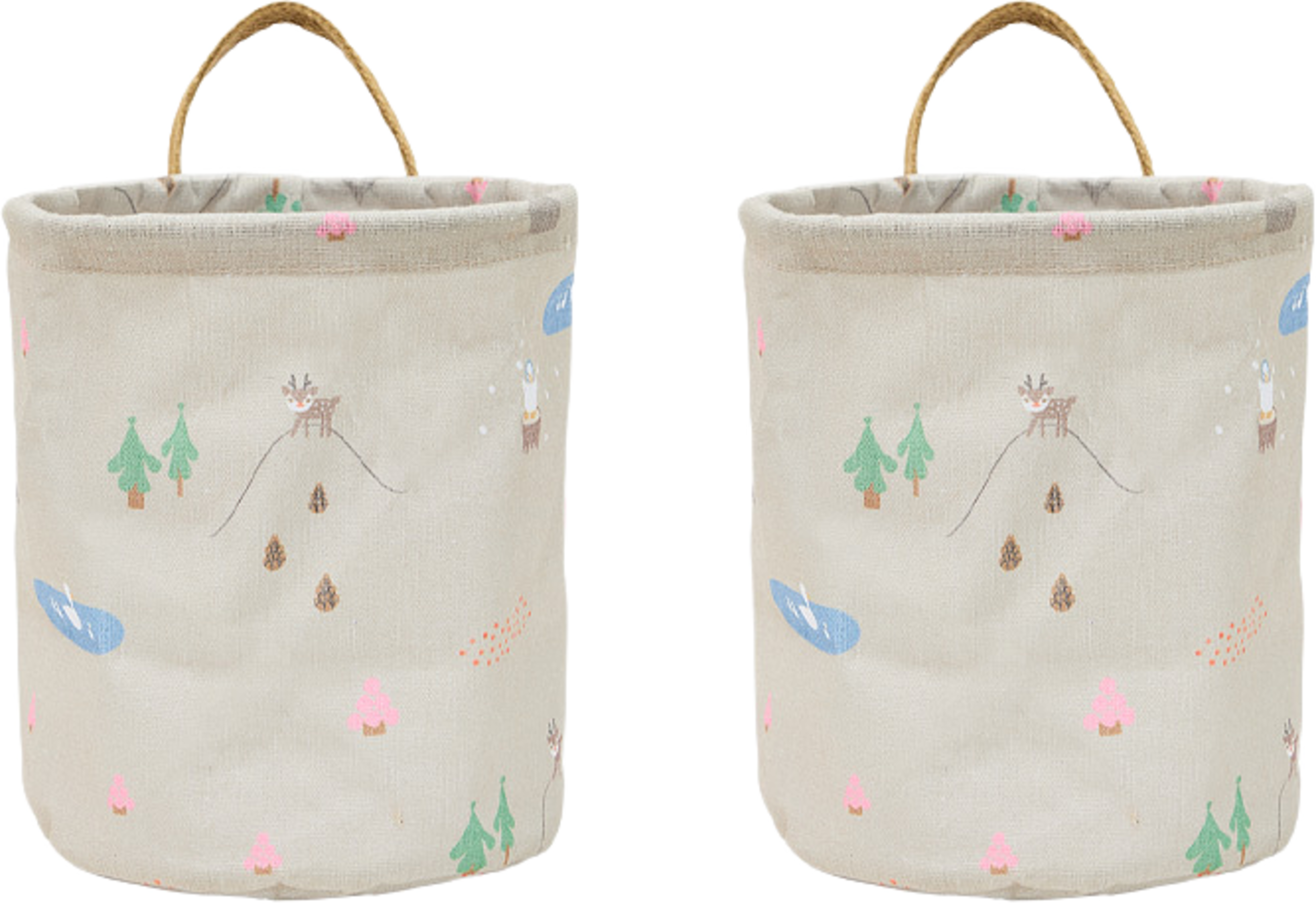 Deer & Duck Storage Basket Small - Set Of 2, från OYOY Mini, i färgen beige. Klicka för att öppna bilden i stort format