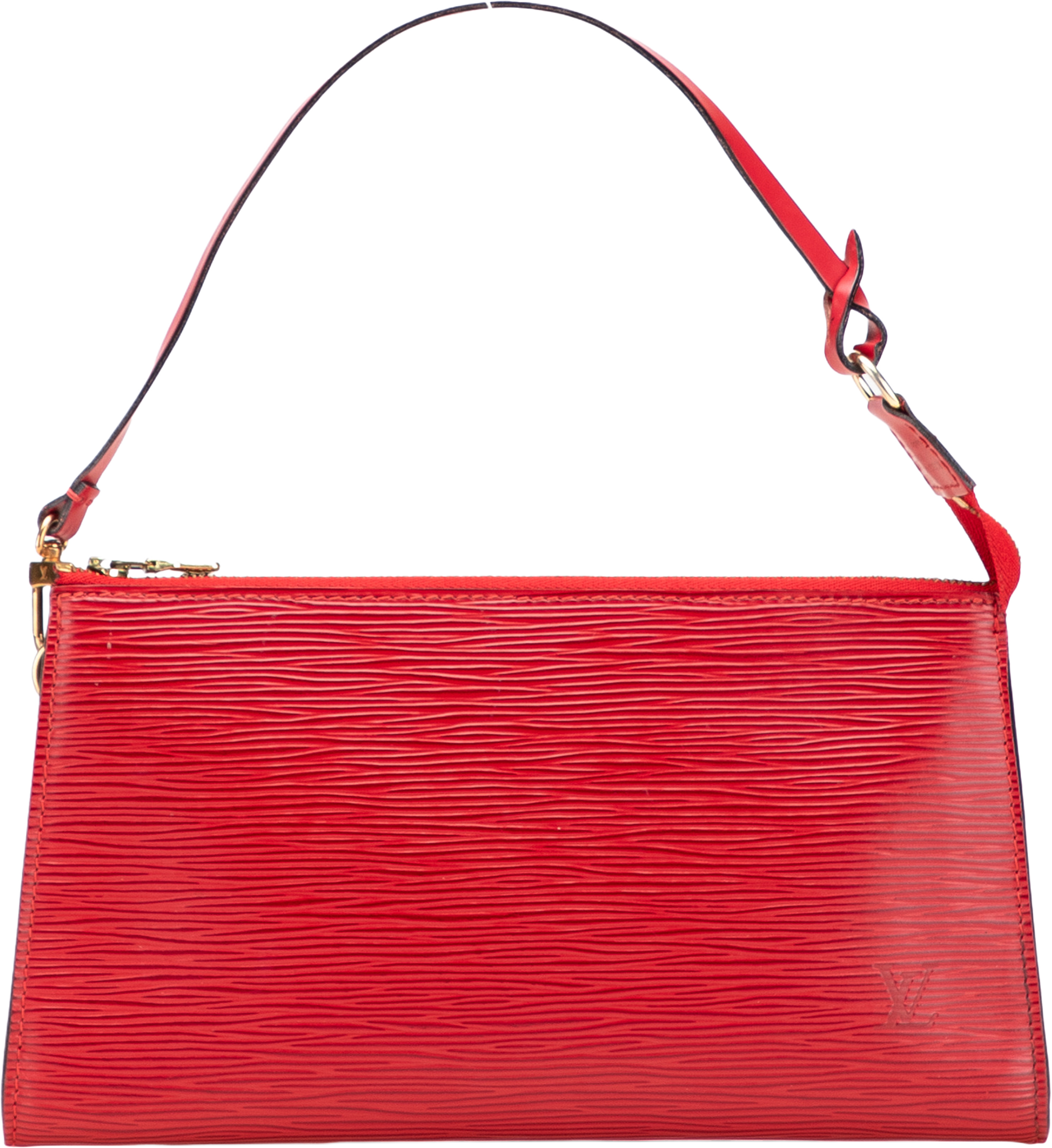 Louis Vuitton Epi Pochette Accessoires, från Luxclusif, i färgen red. Klicka för att öppna bilden i stort format