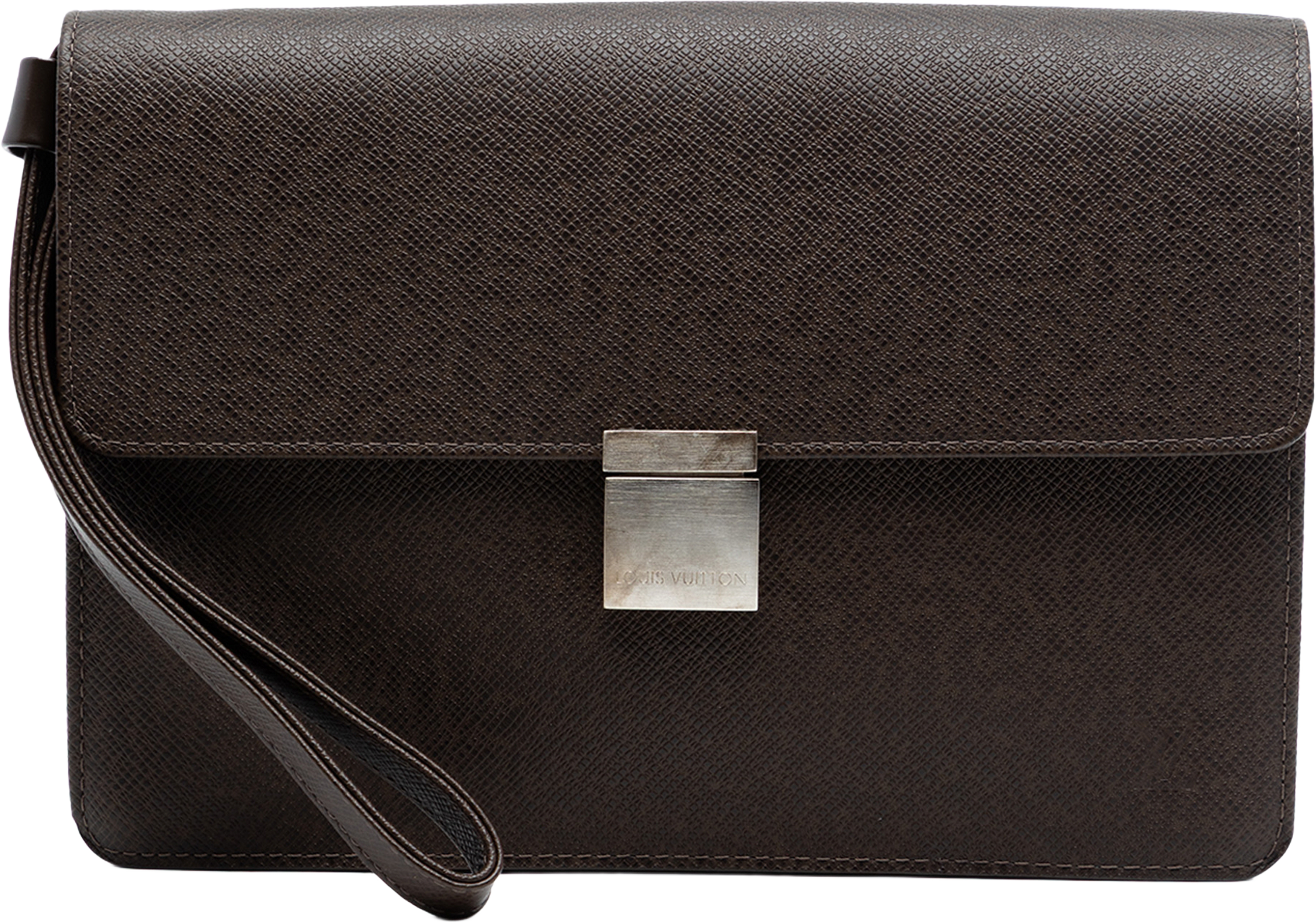 Louis Vuitton Taiga Selenga, från Luxclusif, i färgen dark brown. Klicka för att öppna bilden i stort format