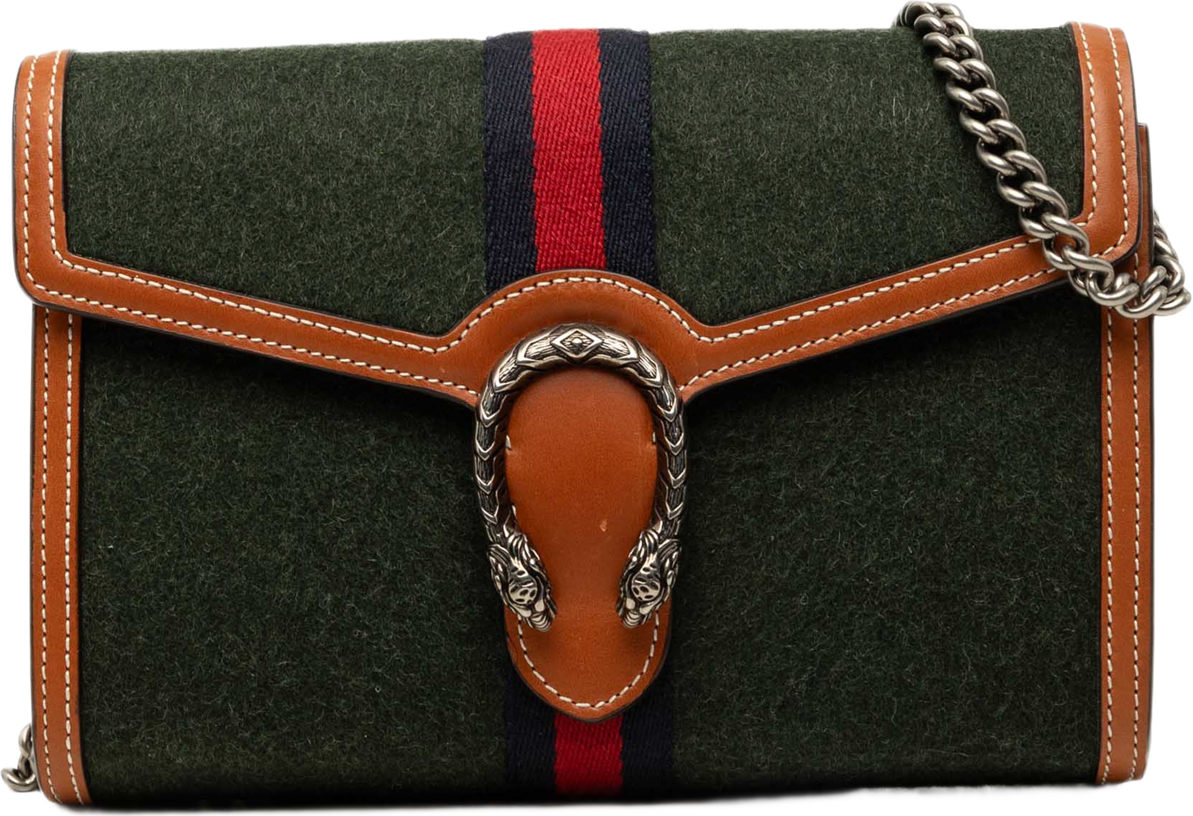 Gucci Wool Web Dionysus Wallet On Chain, från Luxclusif, i färgen grön. Klicka för att öppna bilden i stort format